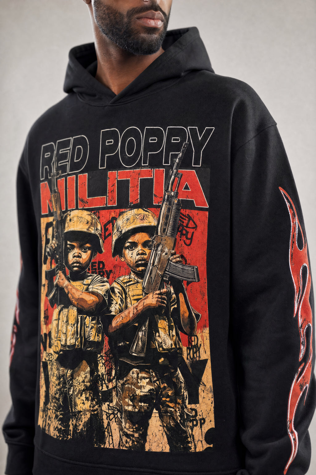 Red Poppy Militia Hoodie - Graphic