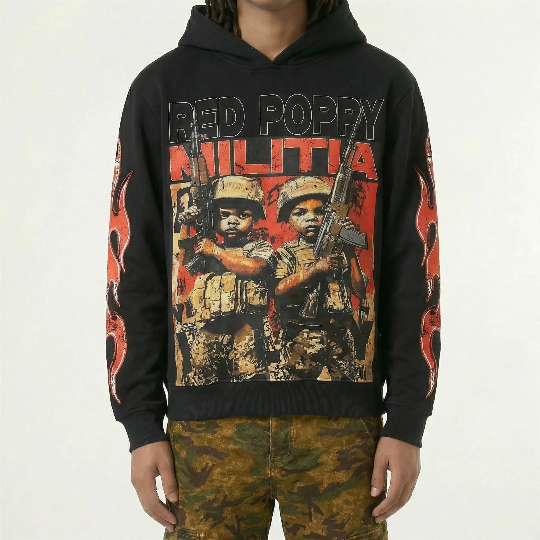 Red Poppy Militia Hoodie - Graphic