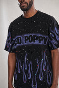 Red Poppy Flame T-Shirt - Rhinestone