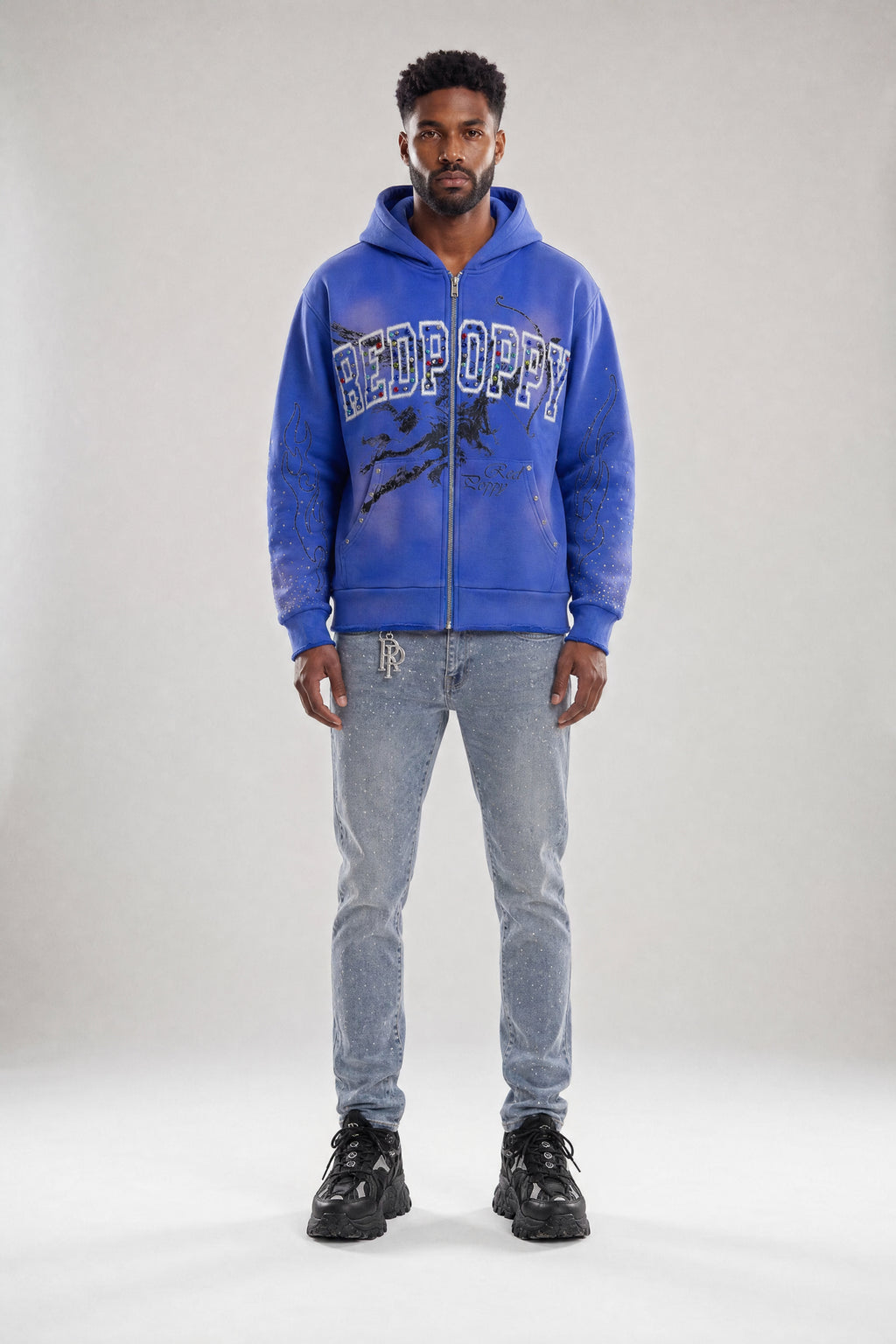 Red Poppy Dragon Hoodie - Zip-Up
