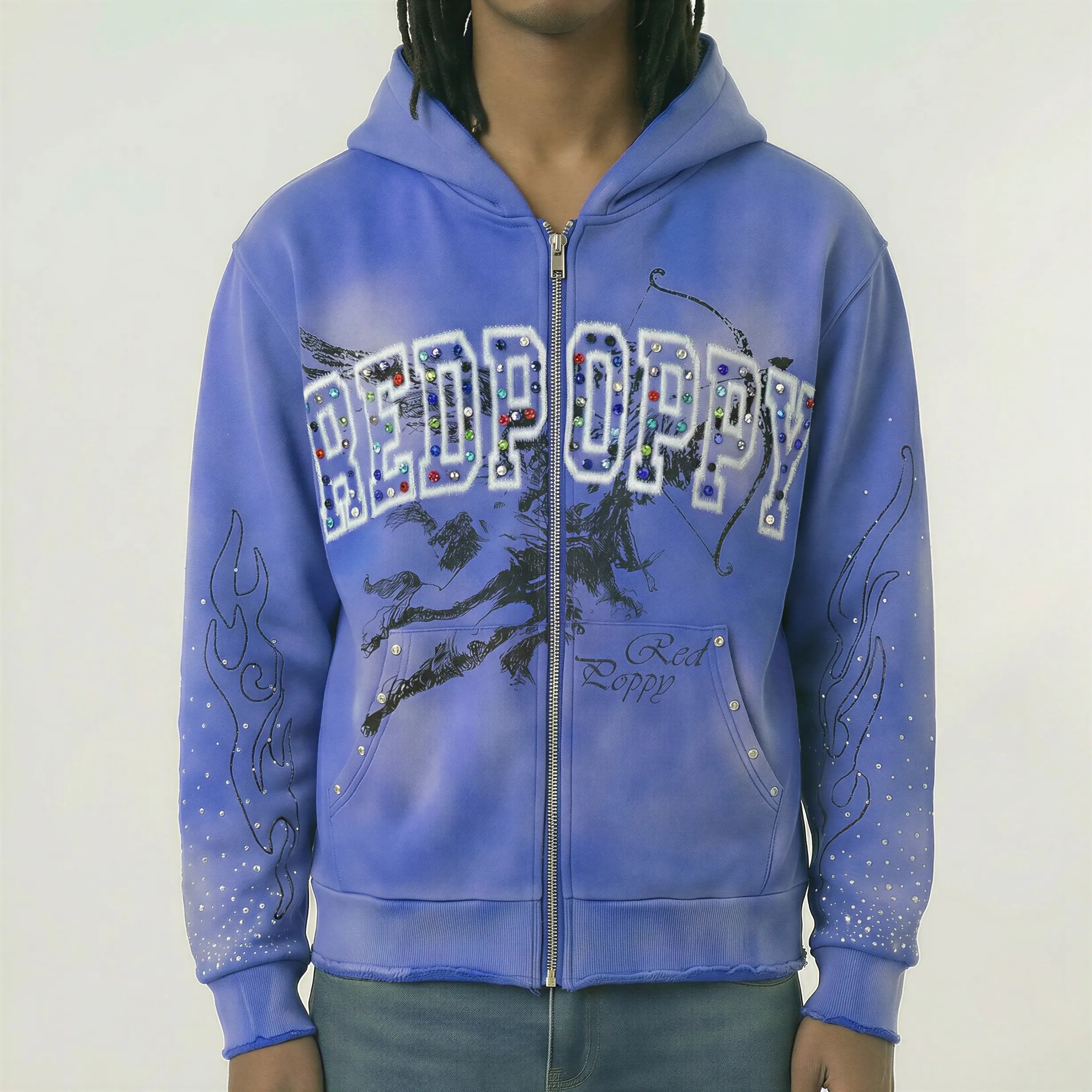 Red Poppy Dragon Hoodie - Graphic