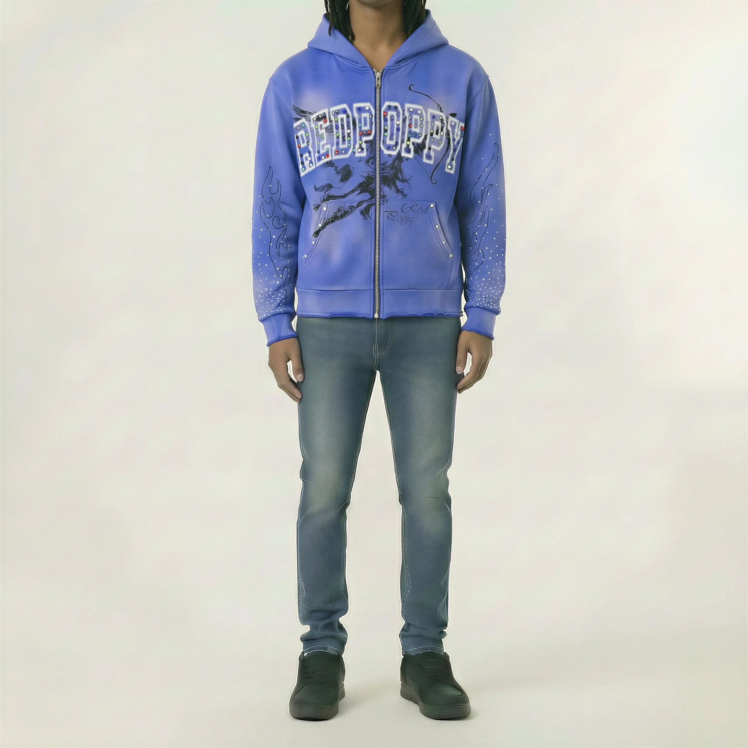 Red Poppy Dragon Hoodie - Graphic