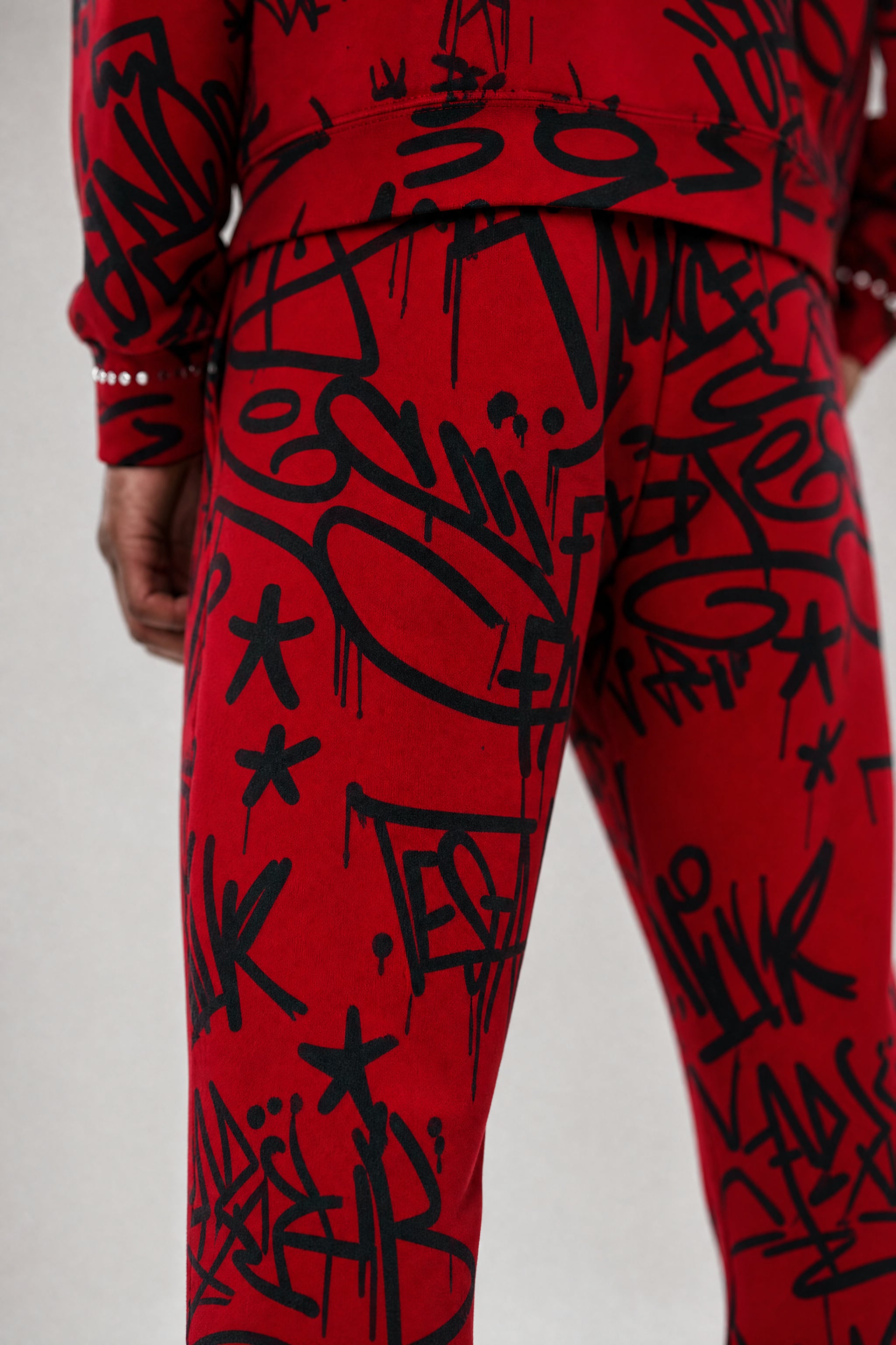 Red Poppy Graffiti Sweatpants - Graphic