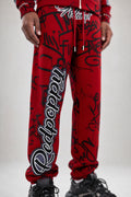 Red Poppy Graffiti Sweatpants - Graphic