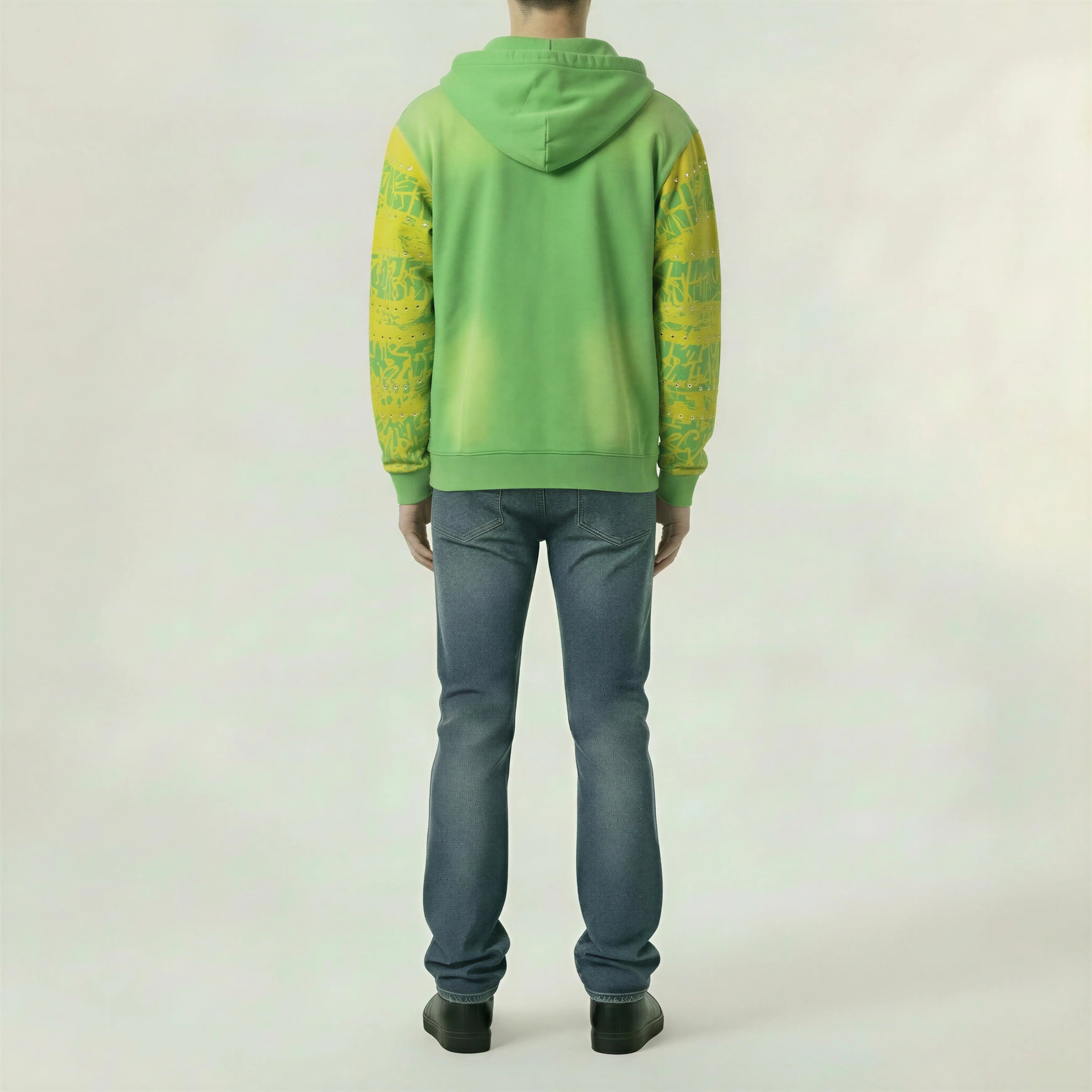 Red Poppy Graffiti Hoodie - Distressed