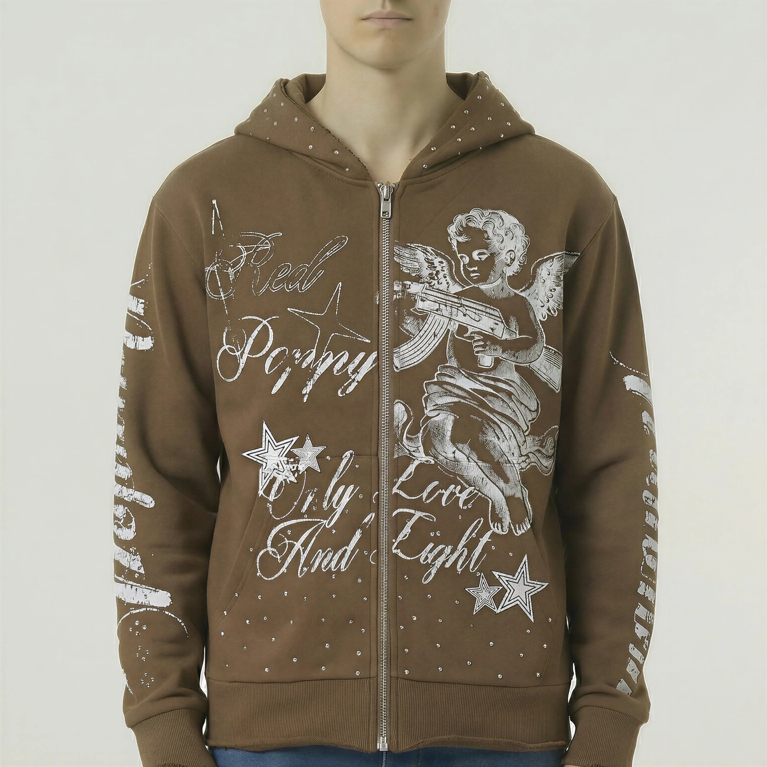 Red Poppy Angel Hoodie - Graphic