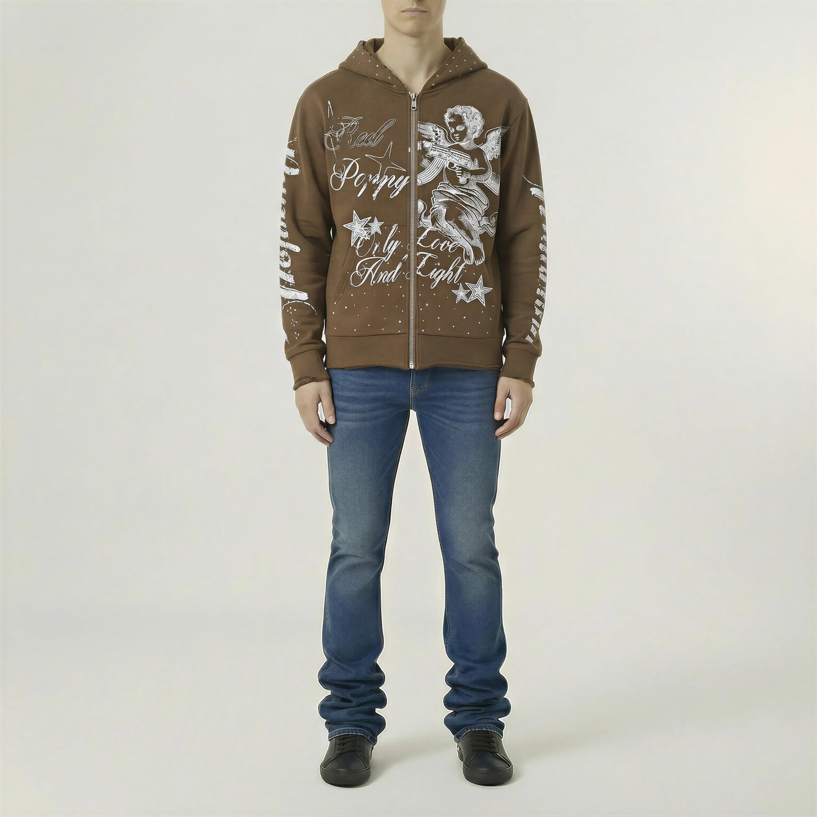 Red Poppy Angel Hoodie - Graphic