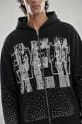 Red Poppy Splatter Hoodie - Graphic