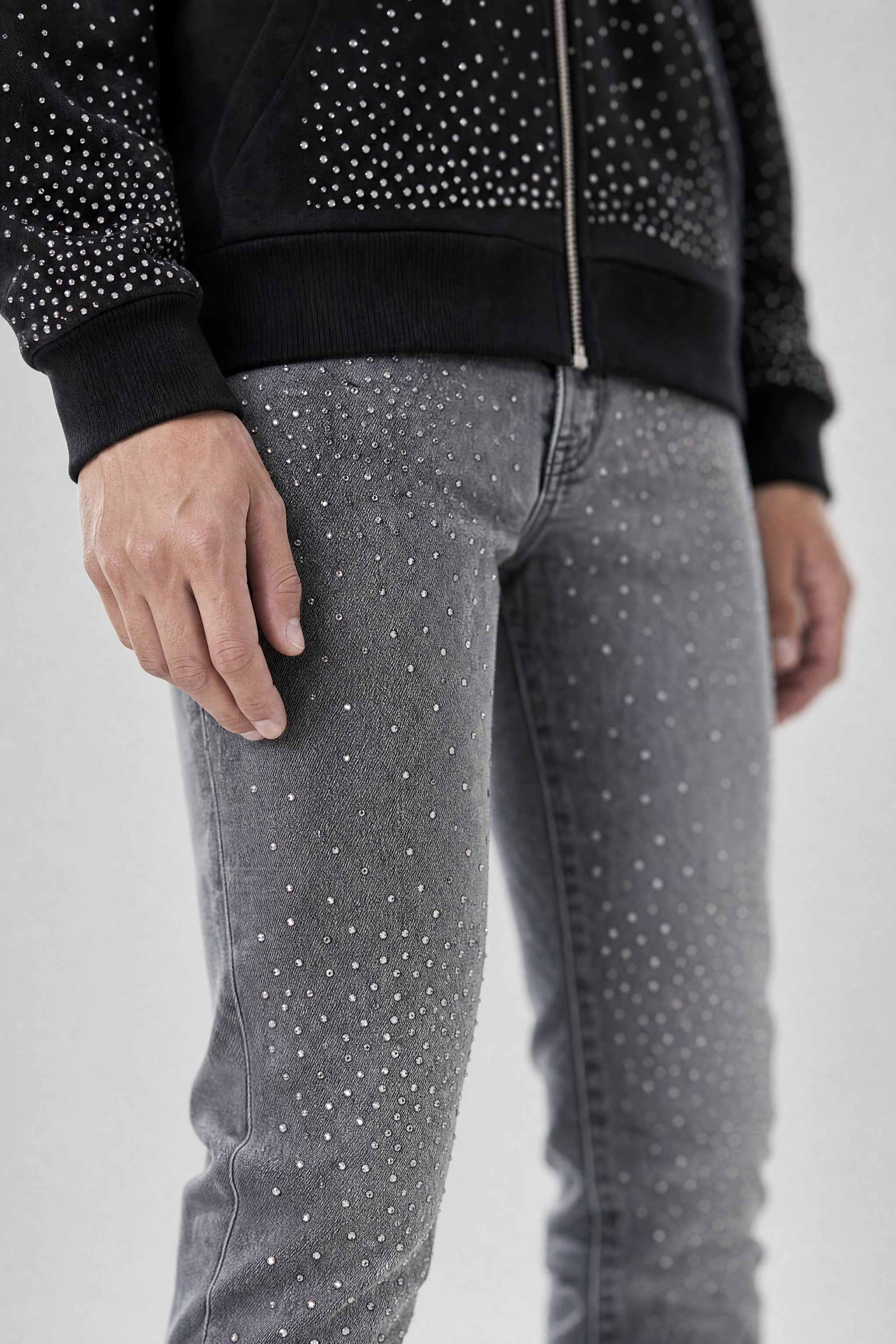 Red Poppy Starburst Jeans - Embellished