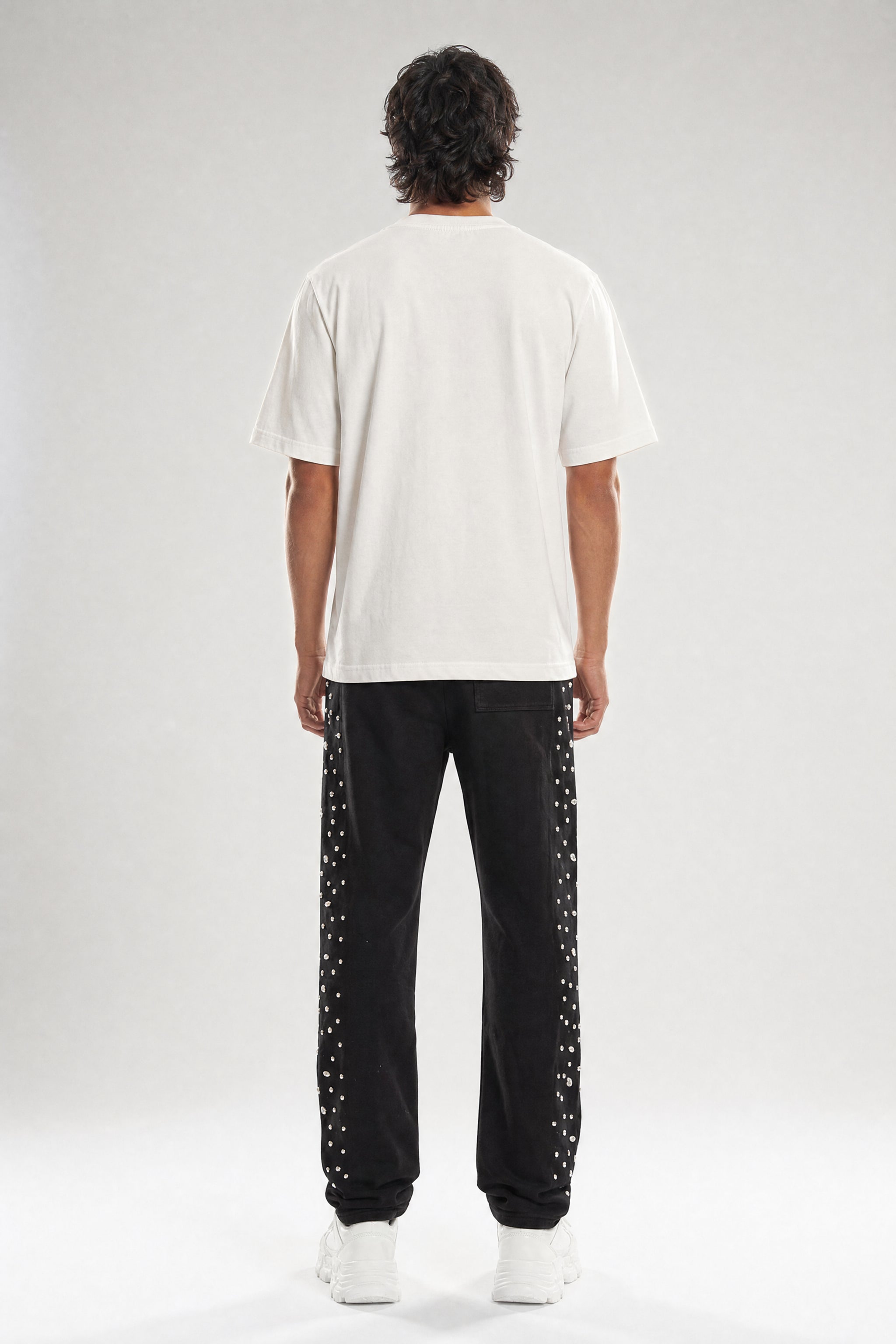 Red Poppy Embellished Sweatpants - Studded