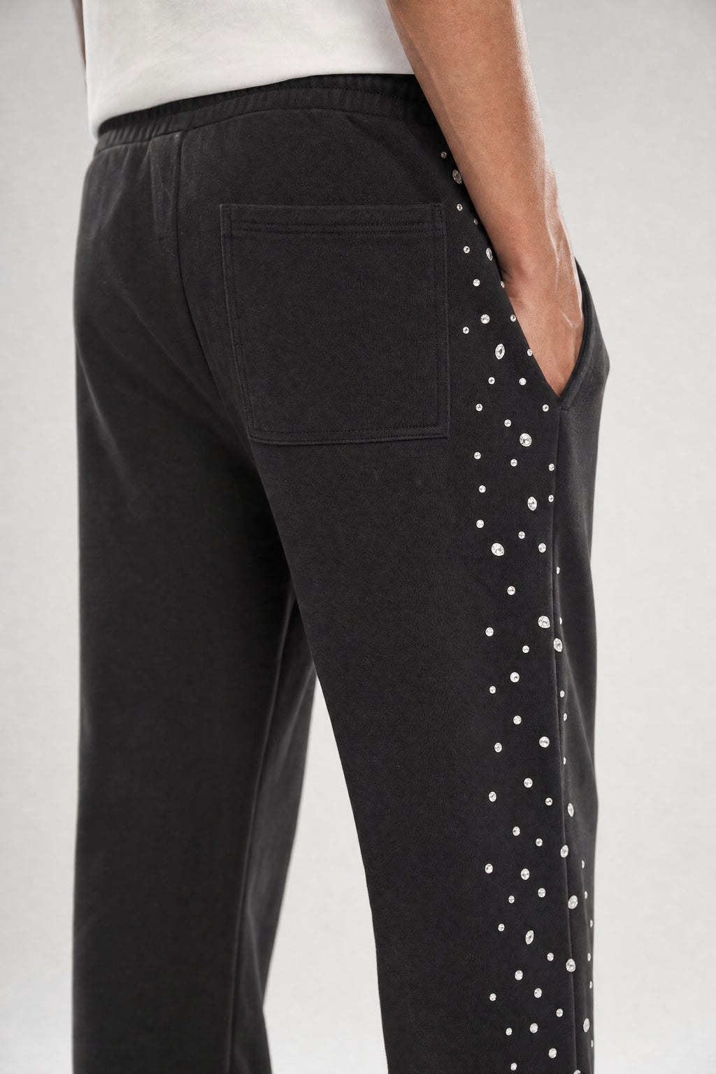 Red Poppy Embellished Sweatpants - Studded