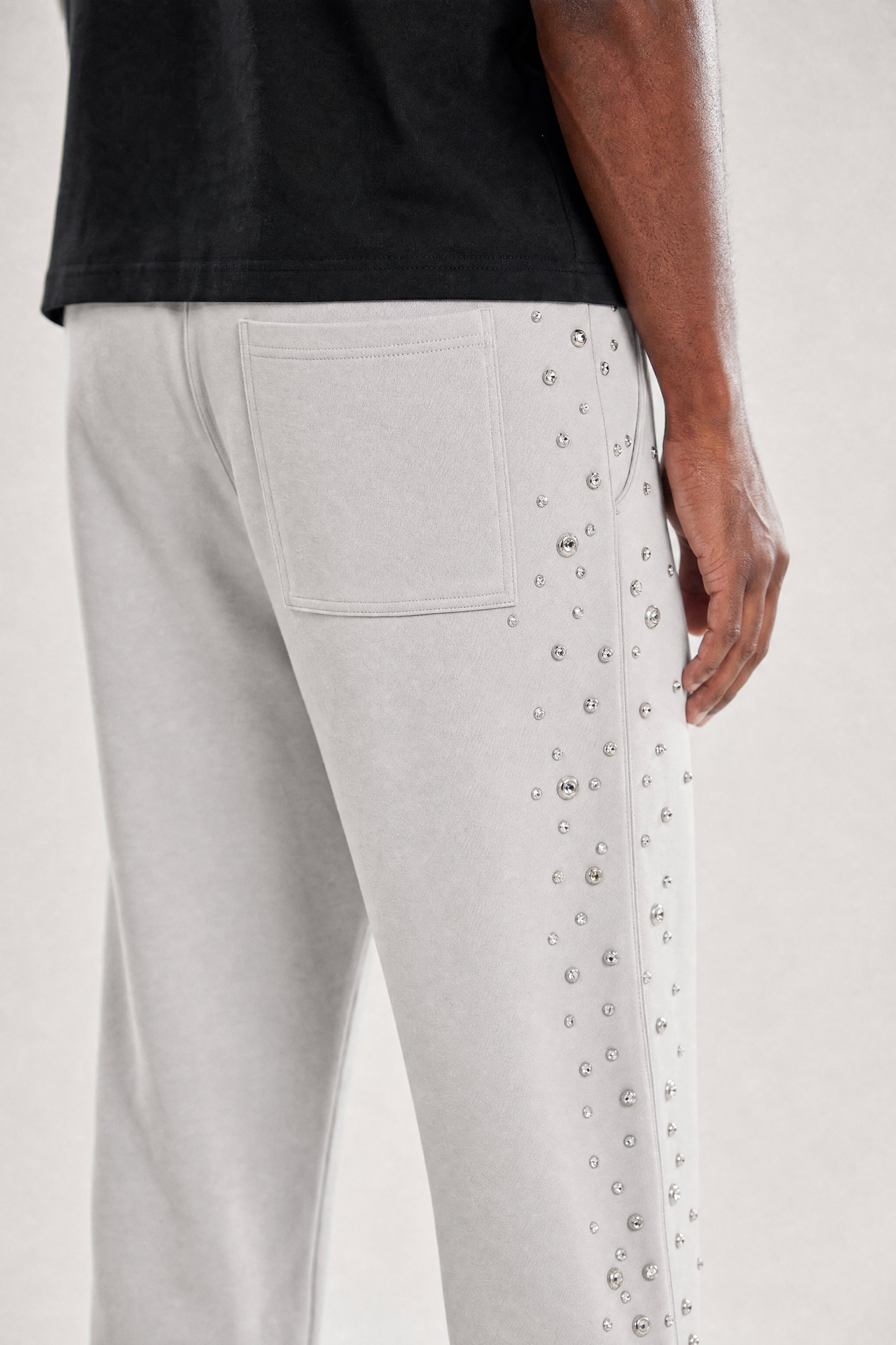 Red Poppy Eyelet Sweatpants - Embellished