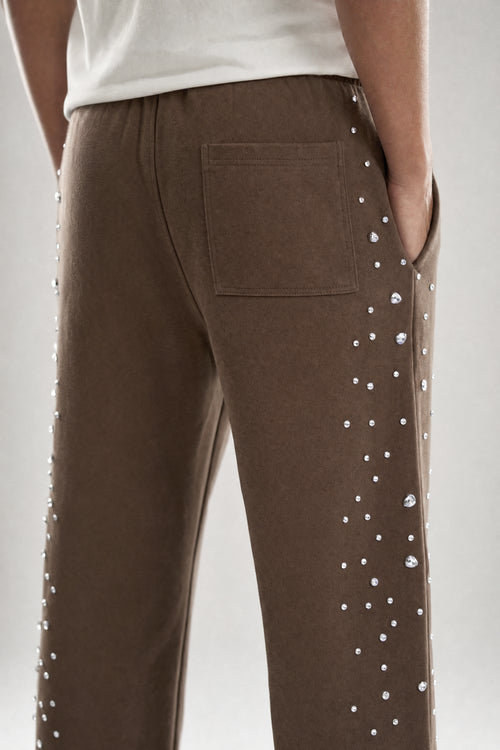 Red Poppy Dot Sweatpants - Embellished