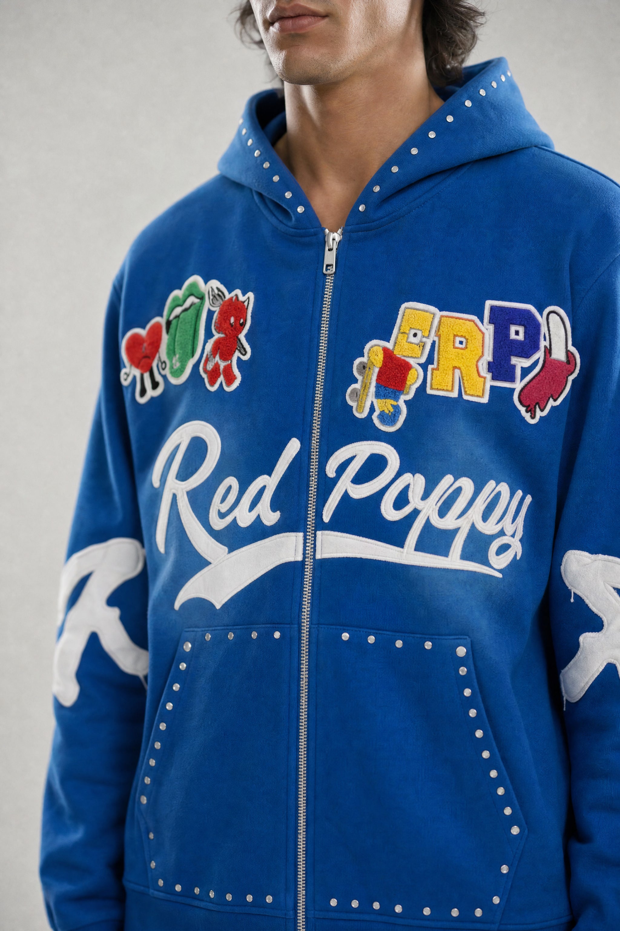 Red Poppy Patch Hoodie - Graphic