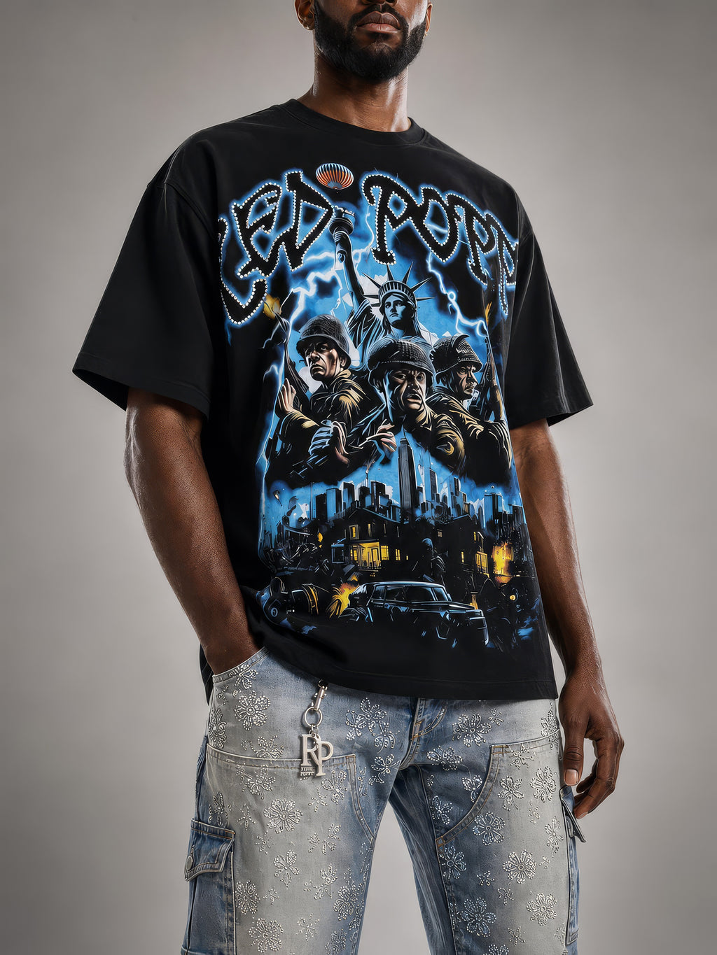 Red Poppy Statue Tee - Cropped Fit