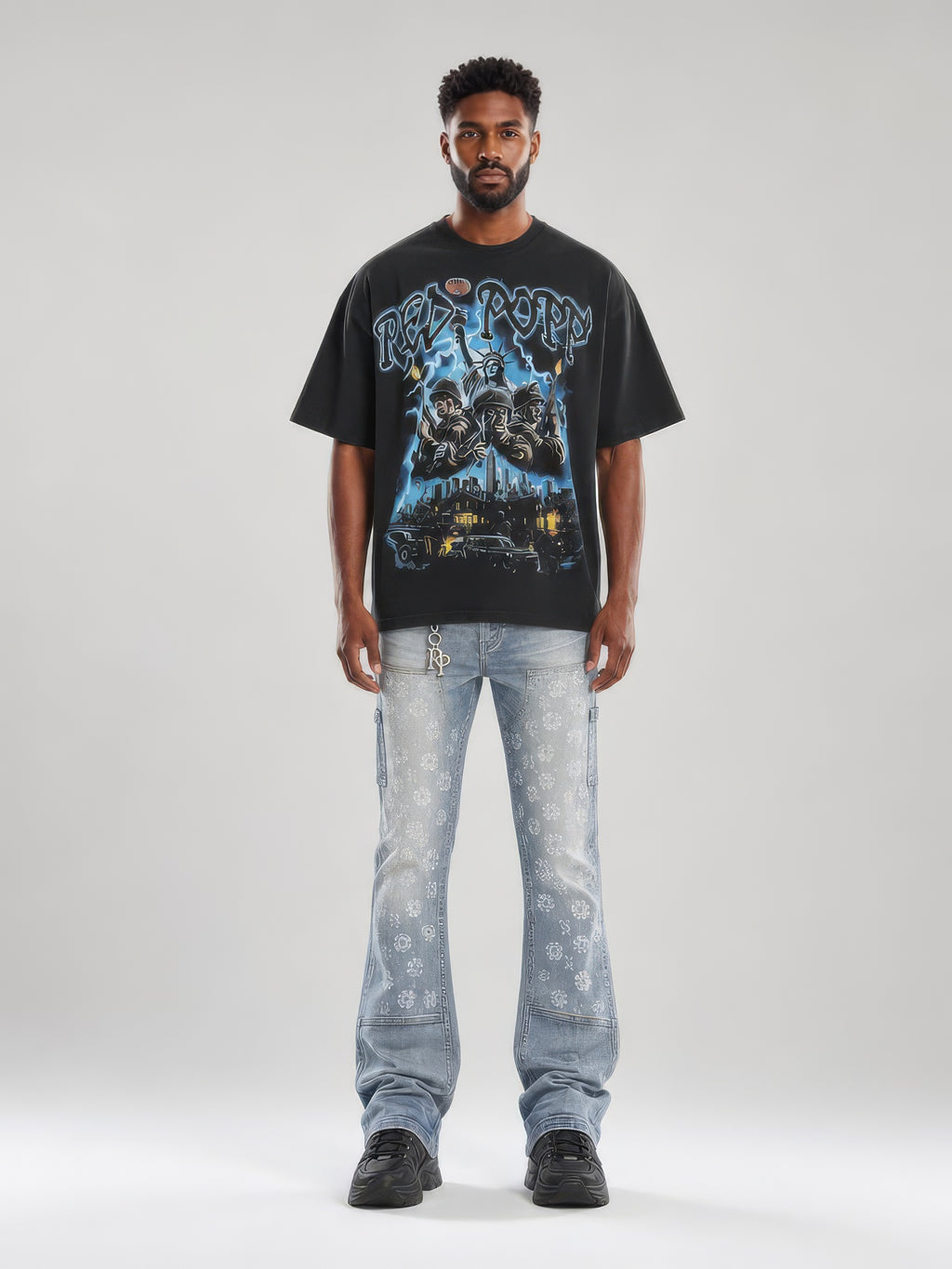 Red Poppy Statue Tee - Cropped Fit