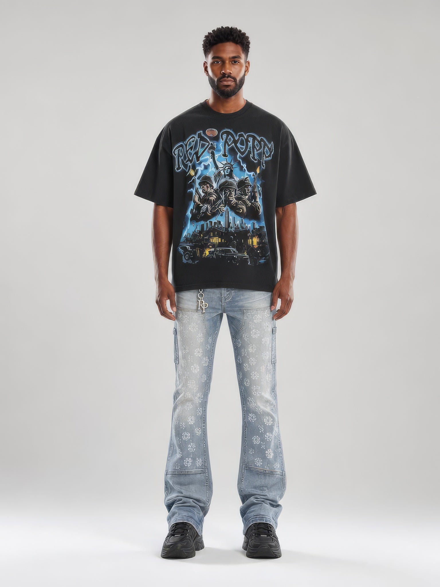 Red Poppy Statue Tee - Cropped Fit