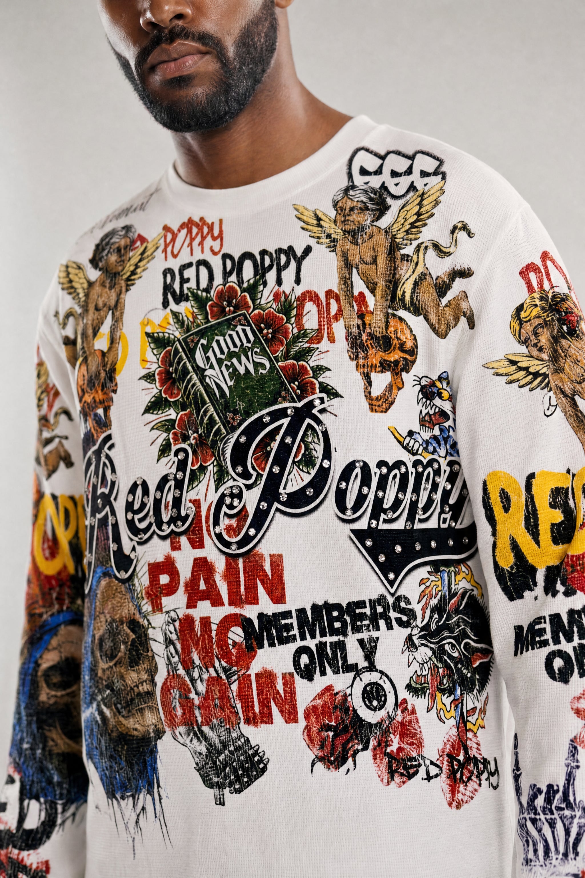 Red Poppy Good News Sweatshirt - Graphic