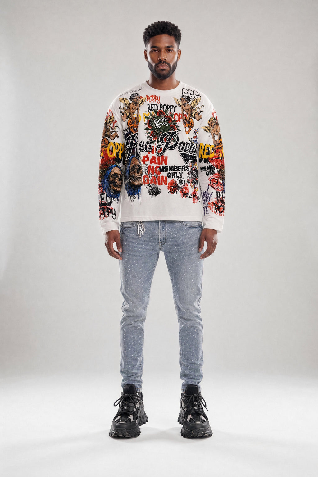 Red Poppy Good News Sweatshirt - Graphic