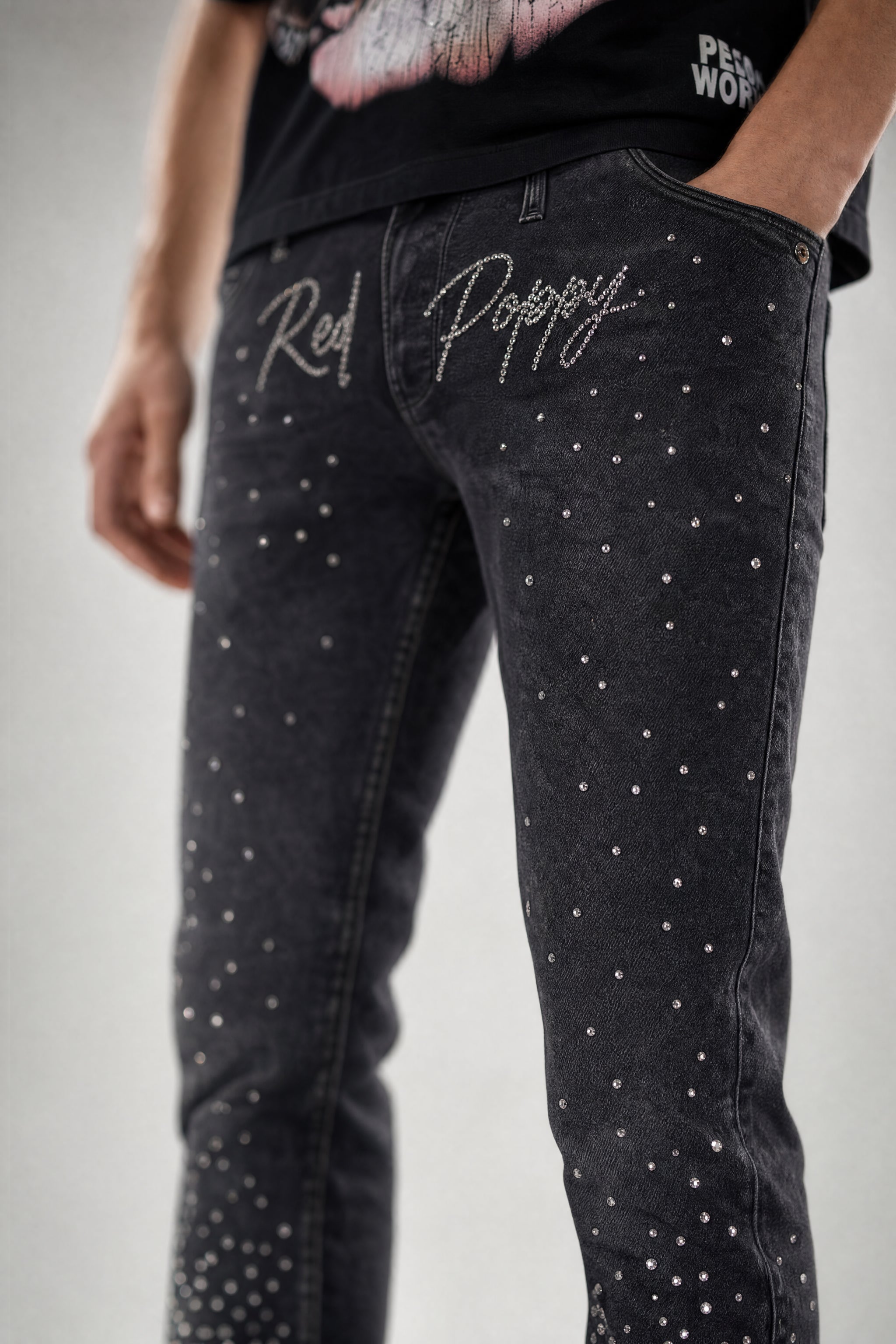 Red Poppy Starburst Jeans - Graphic