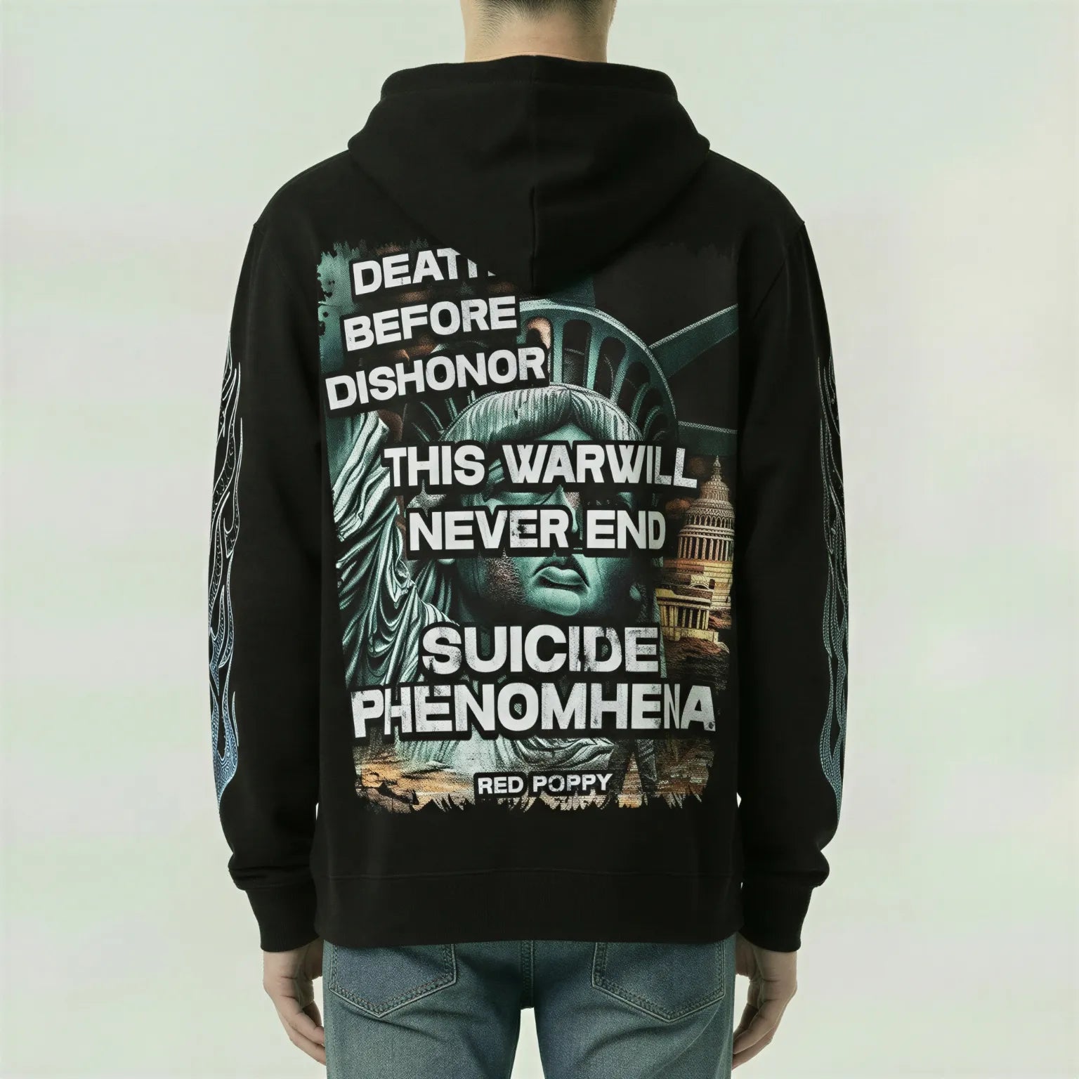 Red Poppy Liberty Hoodie - Graphic