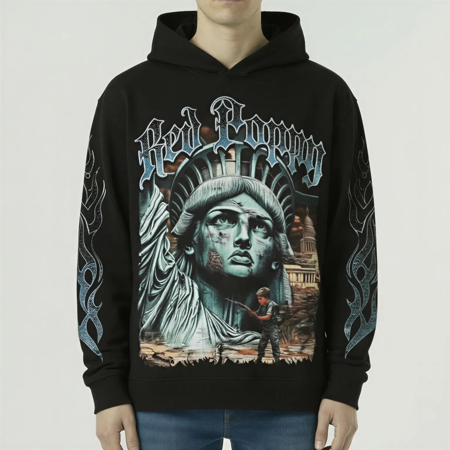 Red Poppy Liberty Hoodie - Graphic