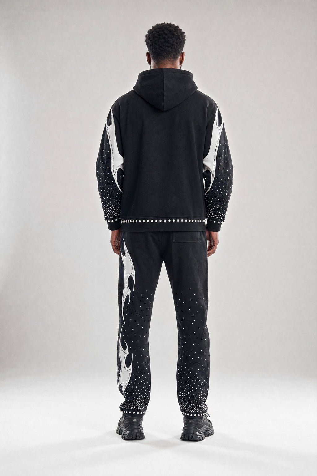 Red Poppy Star Zip Up Hoodie - Studded
