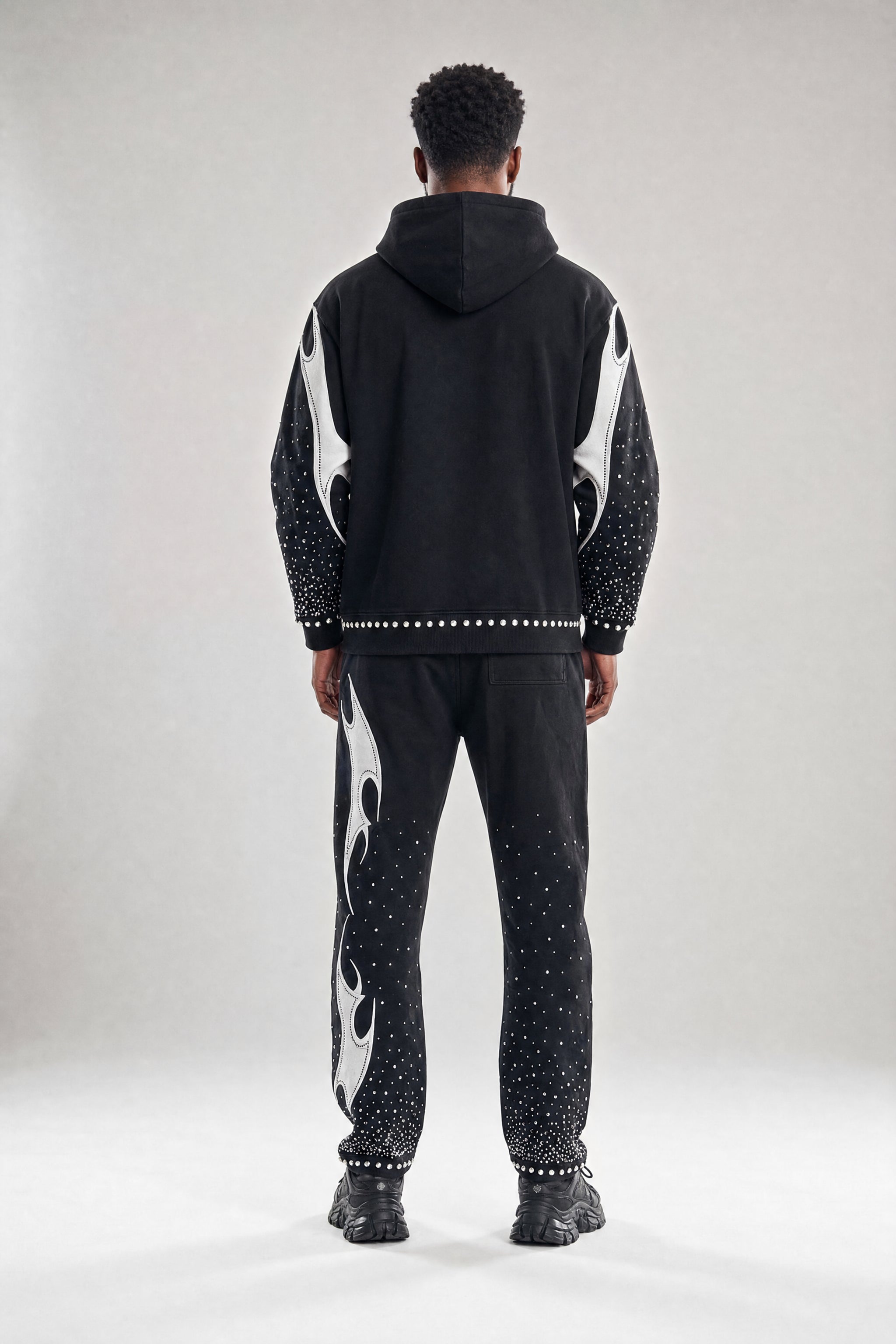 Red Poppy Star Zip Up Hoodie - Studded