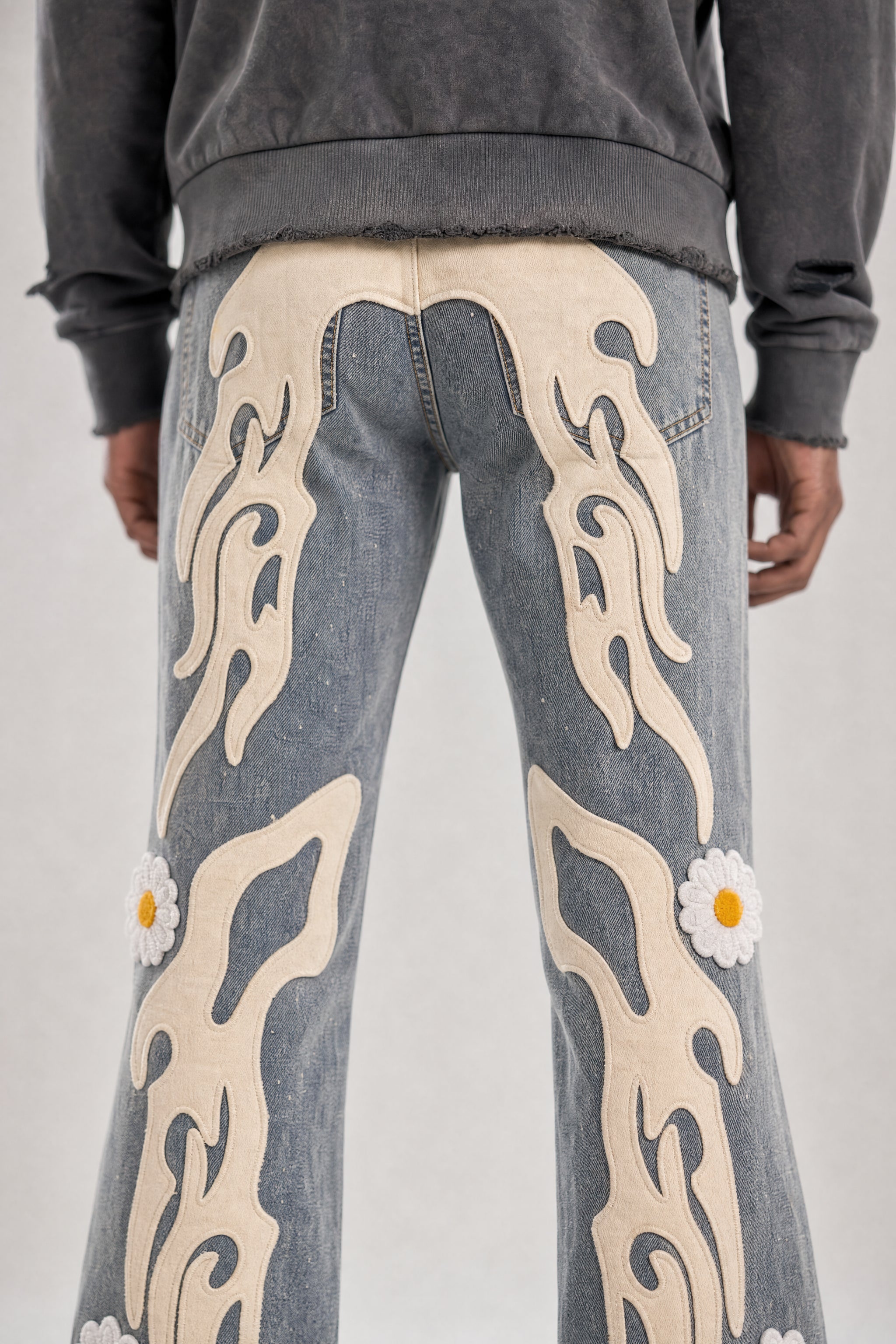Red Poppy Daisy Jeans - Relaxed Fit