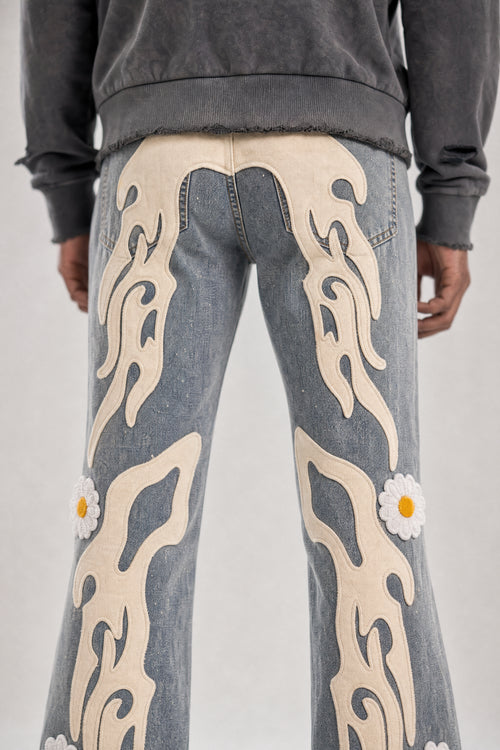 Red Poppy Daisy Jeans - Relaxed Fit