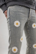 Red Poppy Daisy Jeans - Relaxed Fit