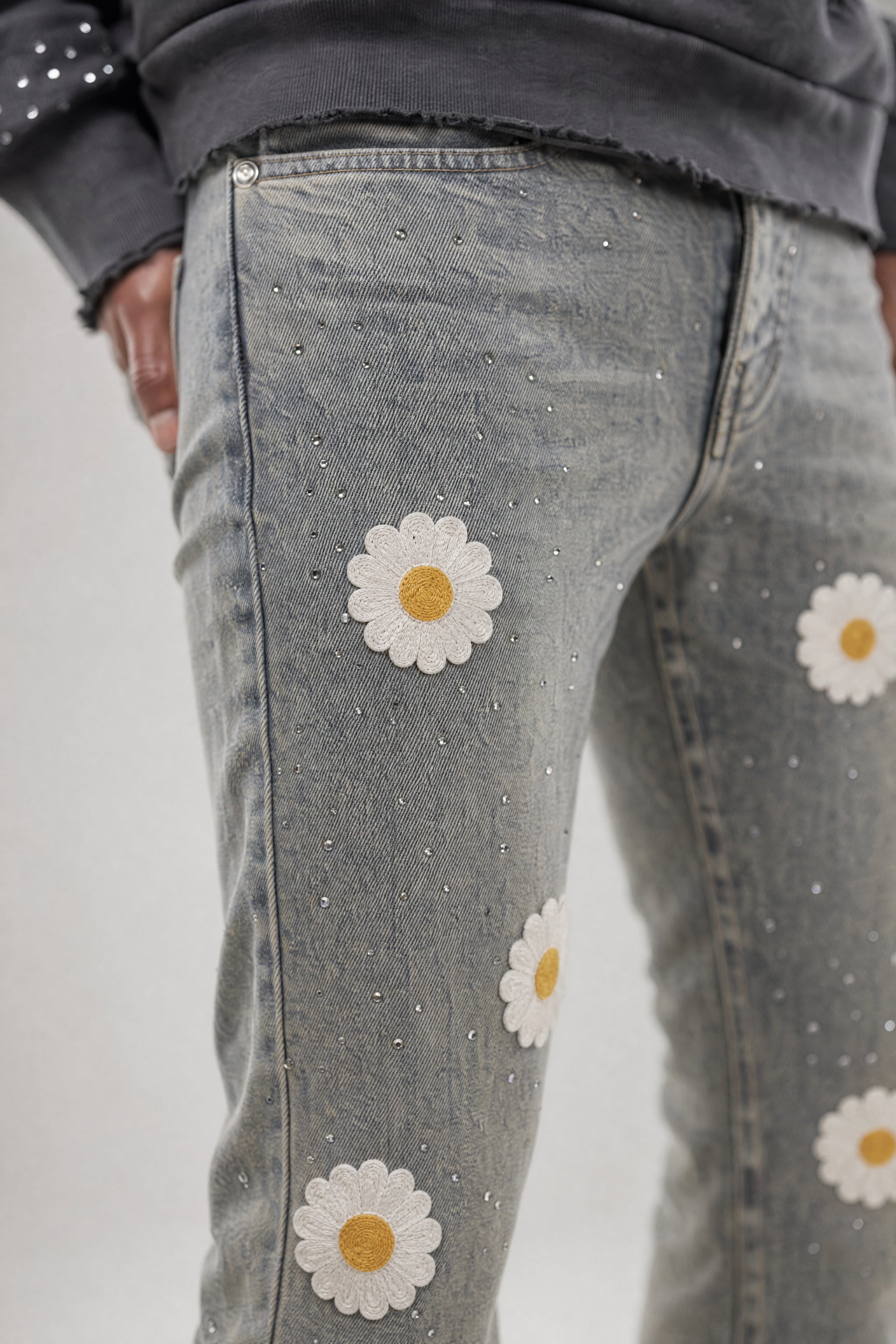 Red Poppy Daisy Jeans - Relaxed Fit