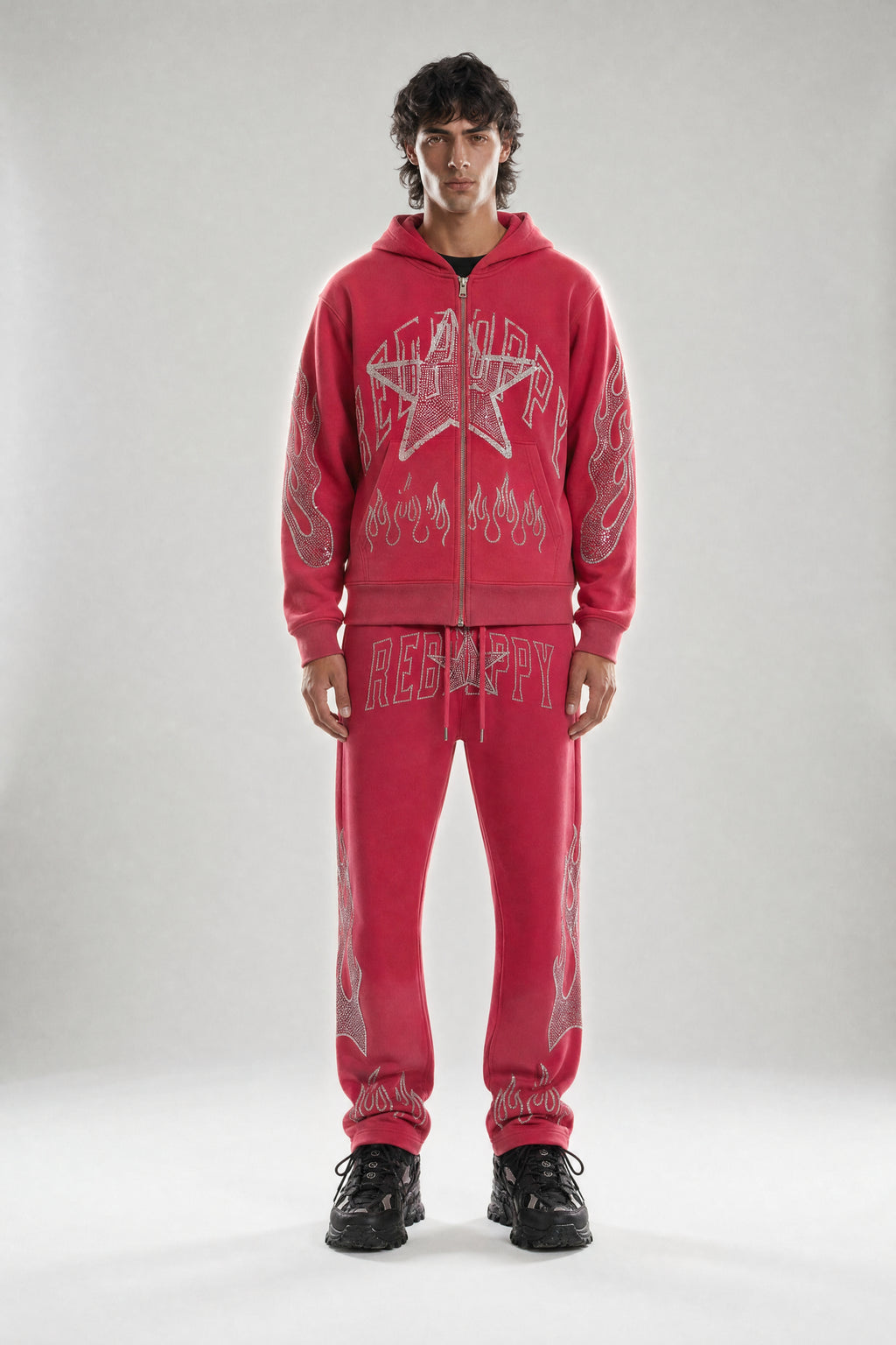 Red Poppy Flame Sweatpants - Graphic