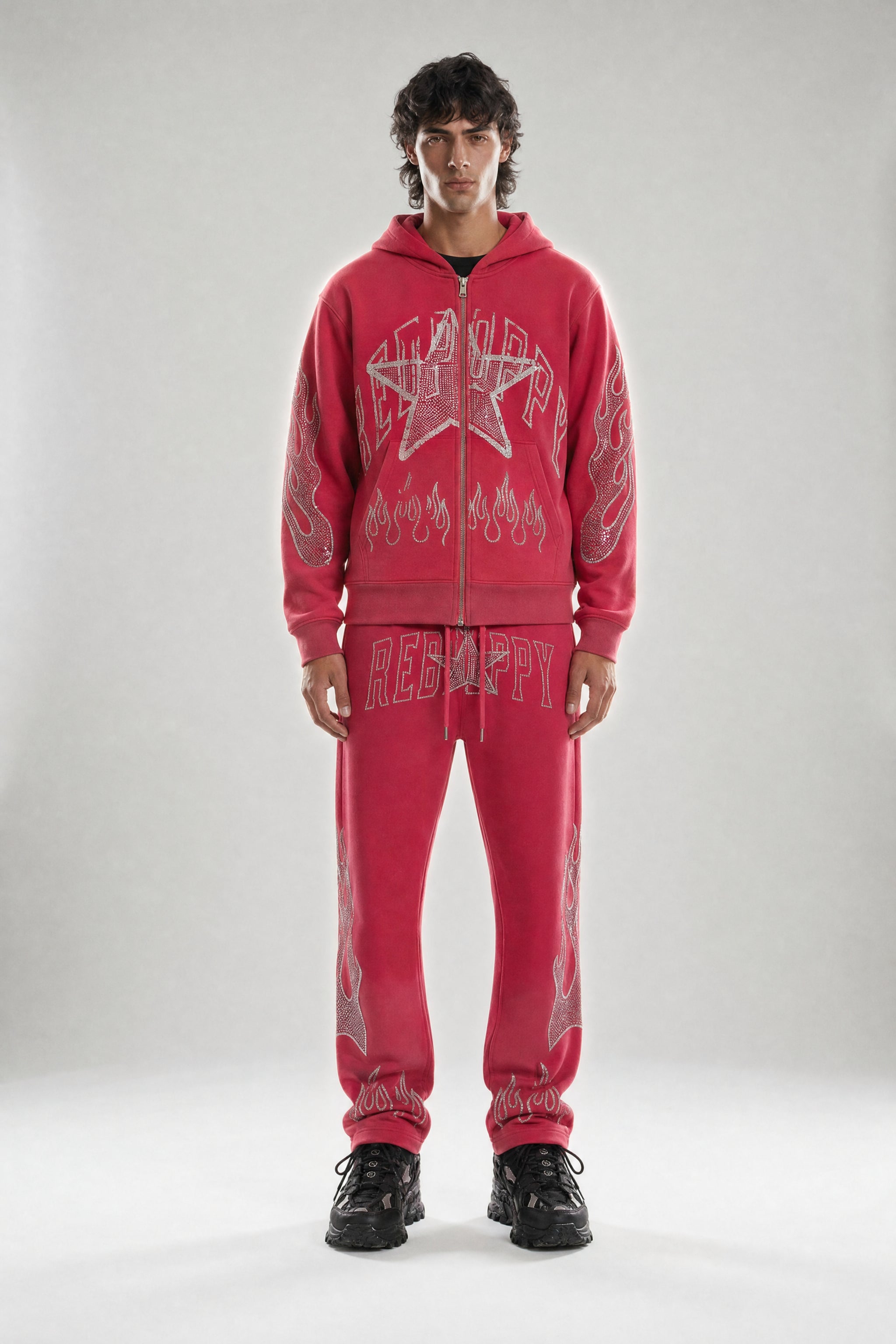 Red Poppy Flame Sweatpants - Graphic