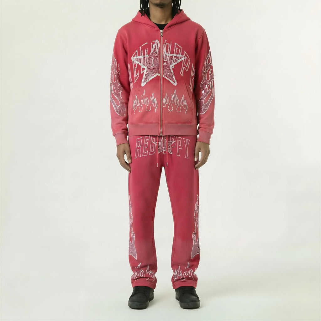 Red Poppy Flame Sweatpants - Graphic