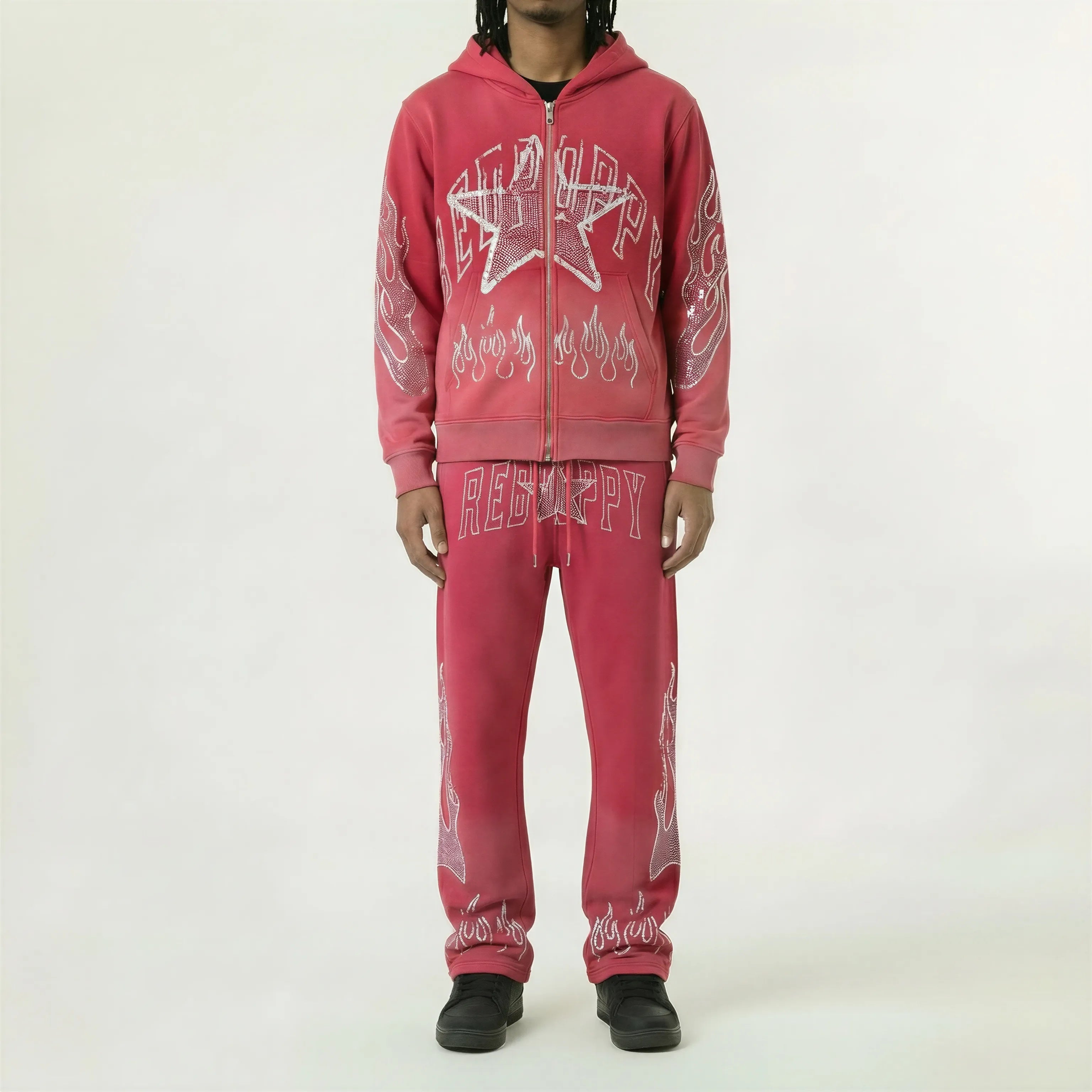 Red Poppy Flame Sweatpants - Graphic
