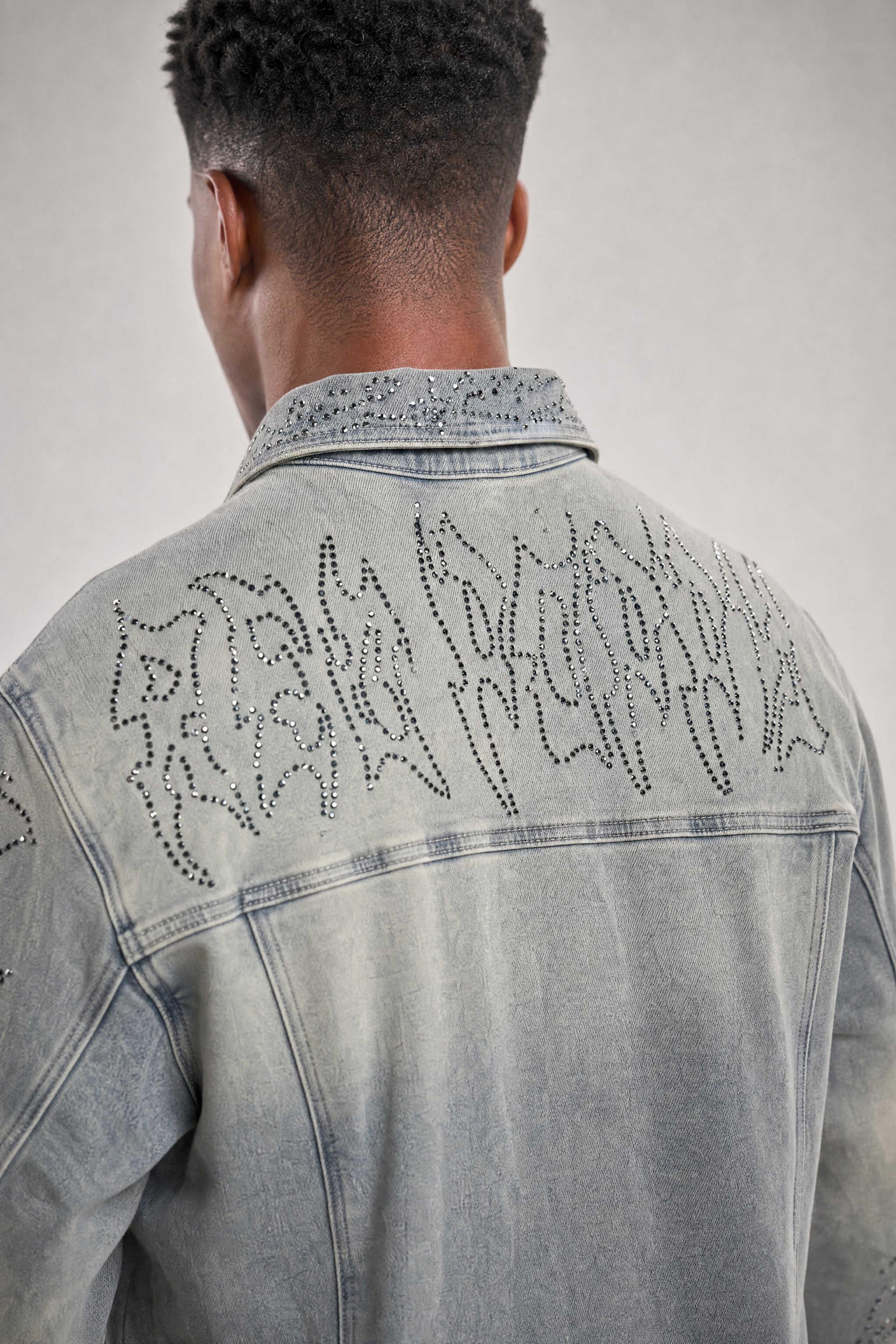 Red Poppy Embroidered Trucker Jacket - Cropped