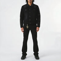 Red Poppy Embroidered Jeans - Flared Fit