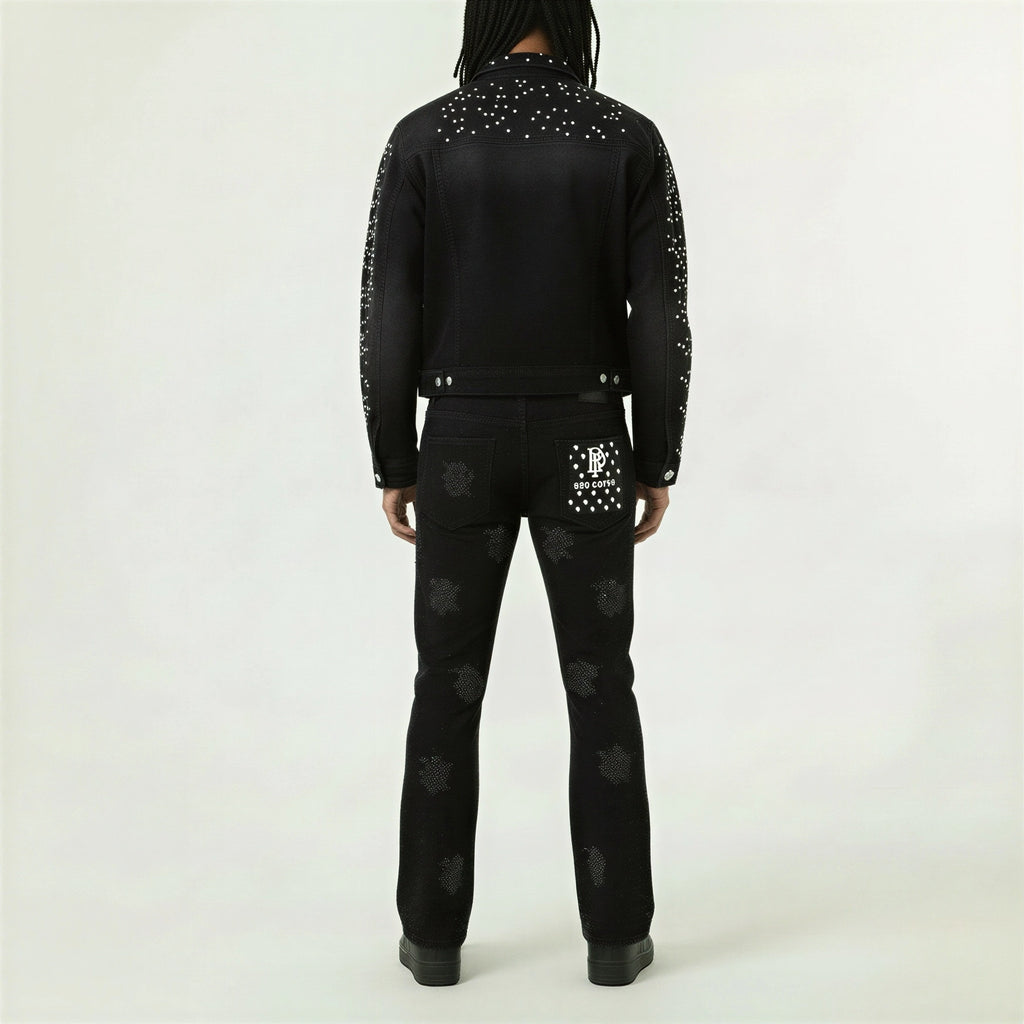 Red Poppy Embroidered Jeans - Flared Fit