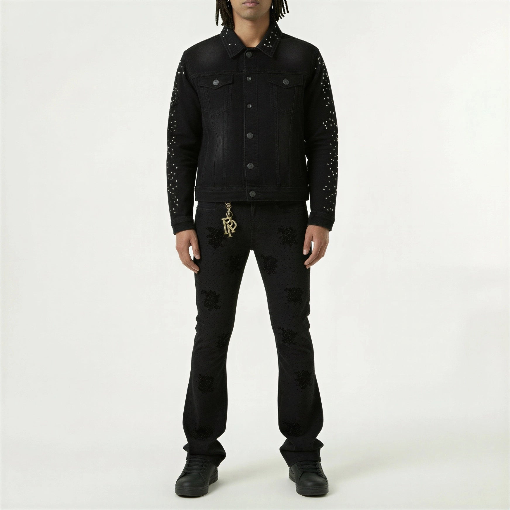 Red Poppy Embroidered Jeans - Flared Fit