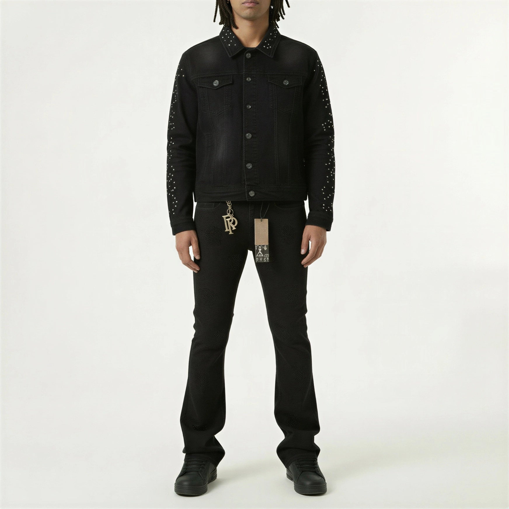 Red Poppy Embroidered Jeans - Flared Fit