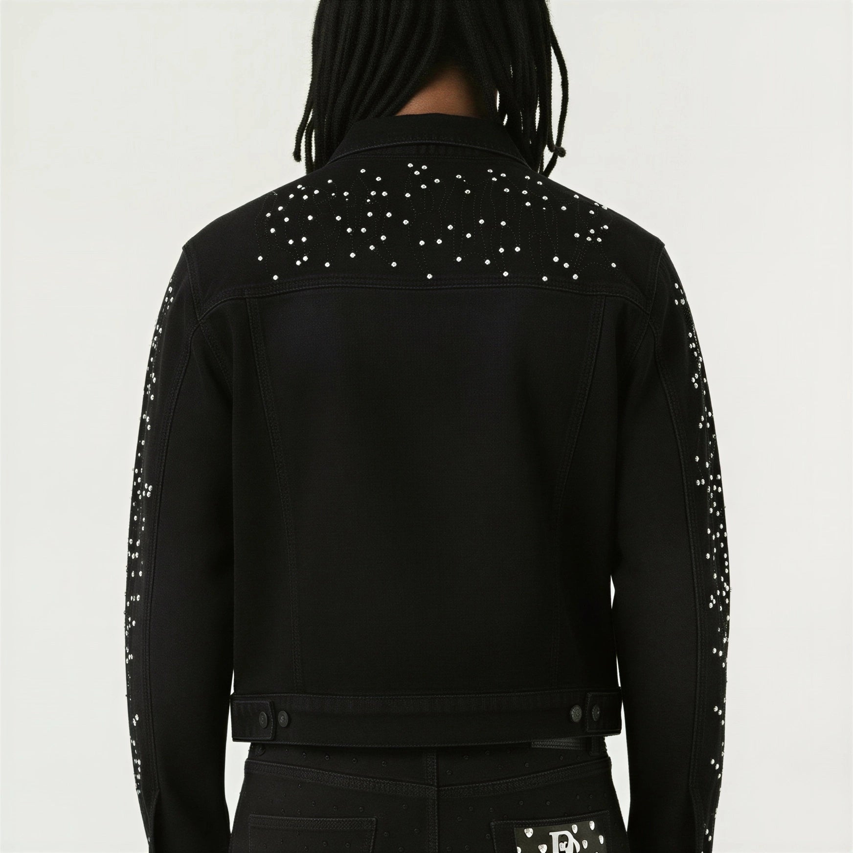 Red Poppy Embroidered Trucker Jacket - Cropped