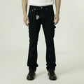 Red Poppy Embroidered Jeans - Stacked Fit