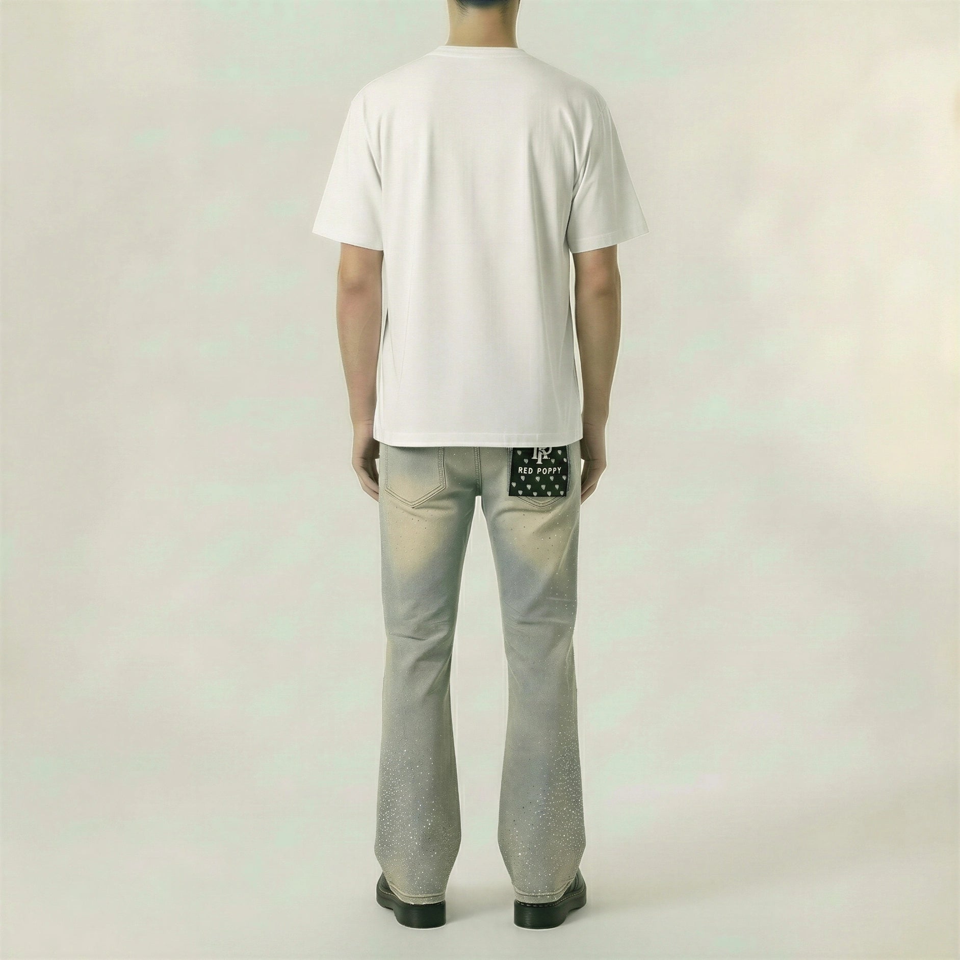 Red Poppy Floral Jeans - Embroidered