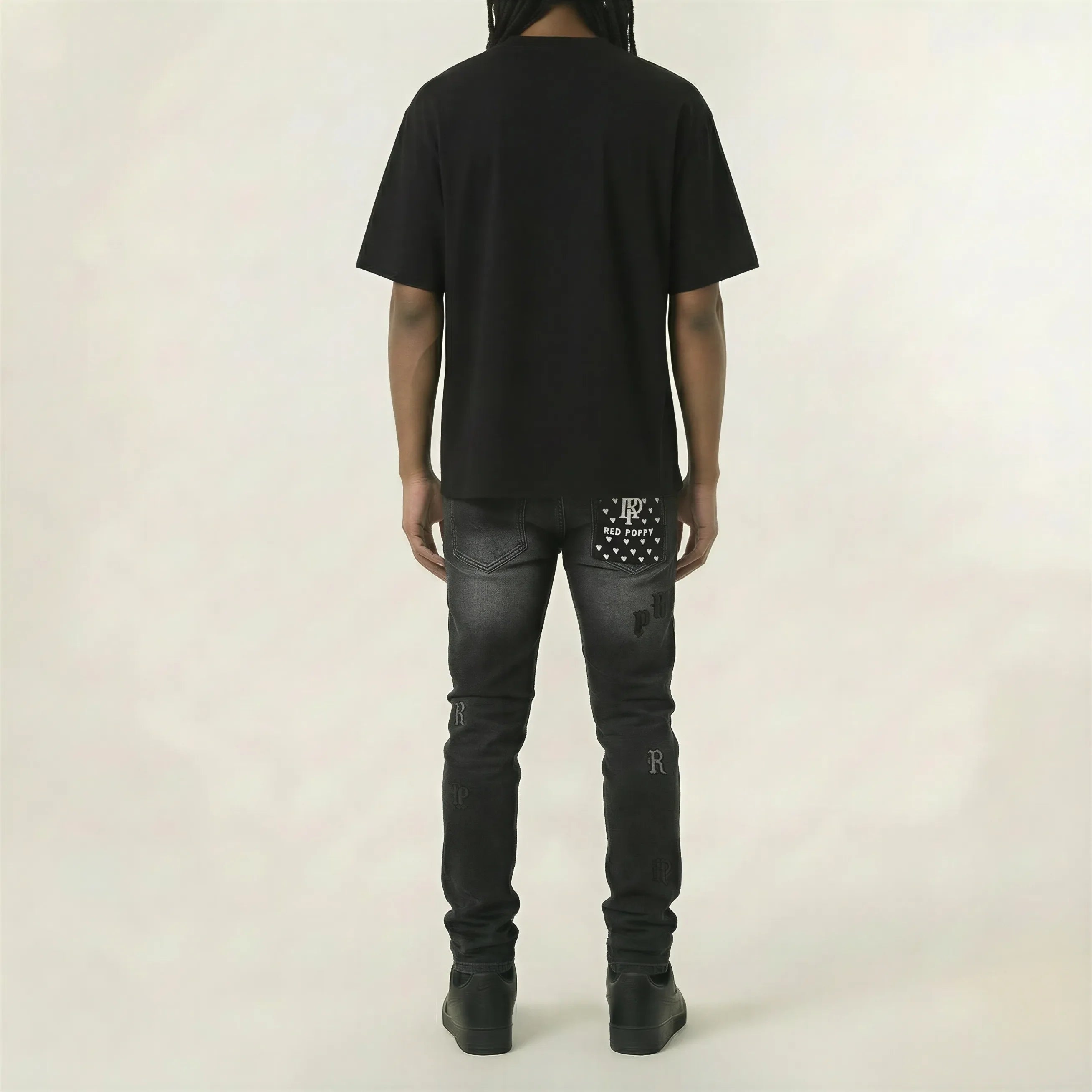 Red Poppy Graphic Jeans - Skinny Fit