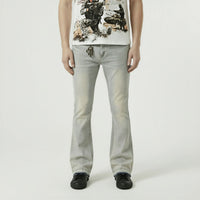 Red Poppy Embroidered Jeans - Flared Fit