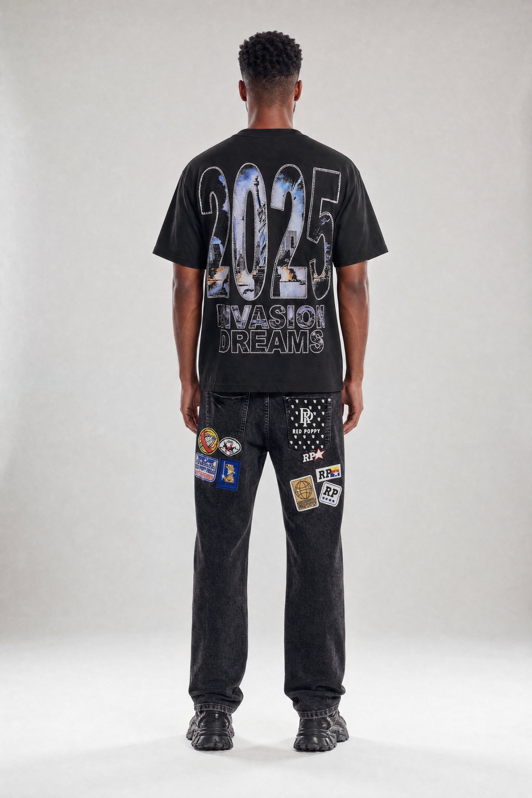 Red Poppy Cityscape Tee - Graphic