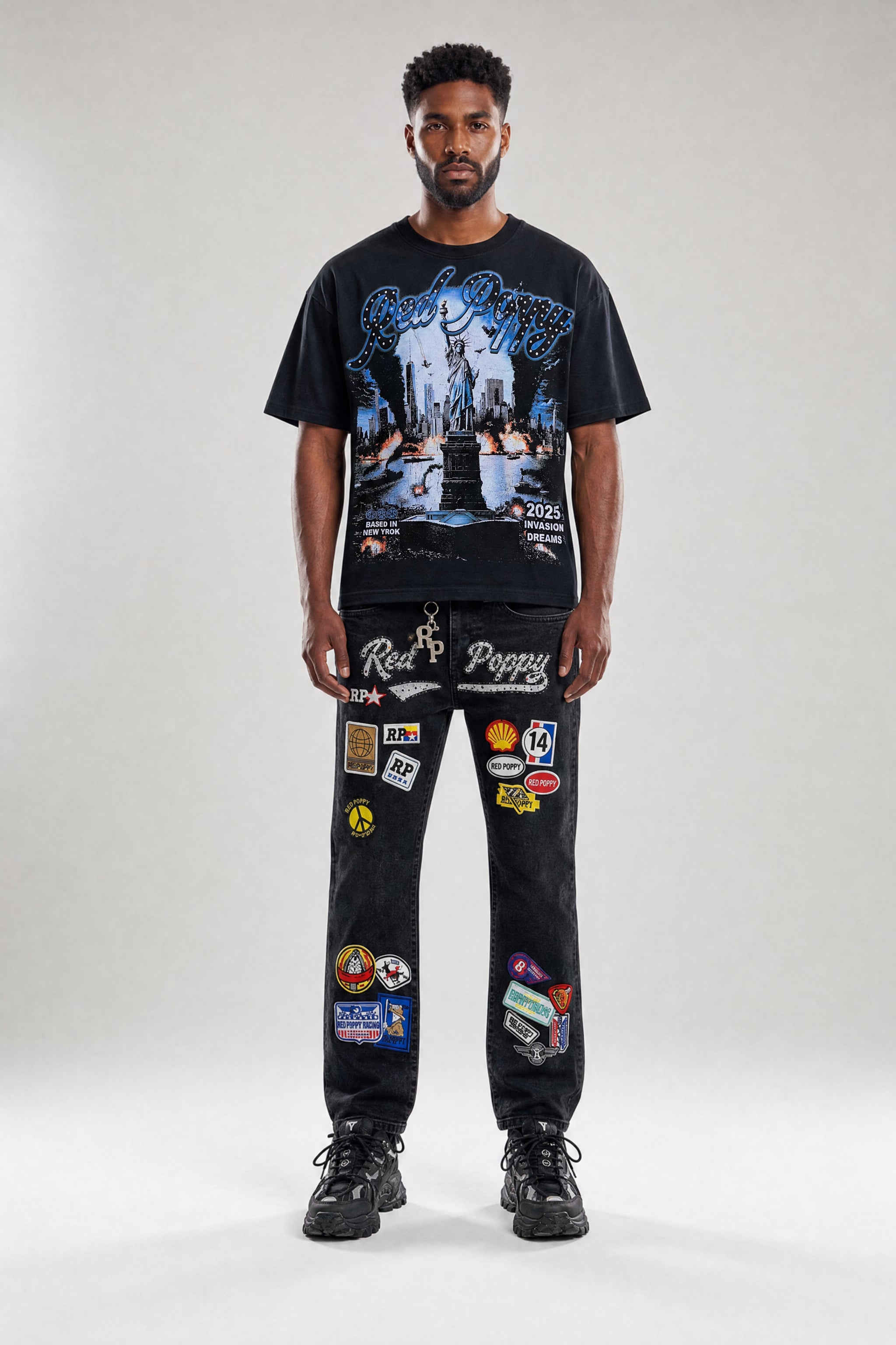 Red Poppy Cityscape Tee - Graphic