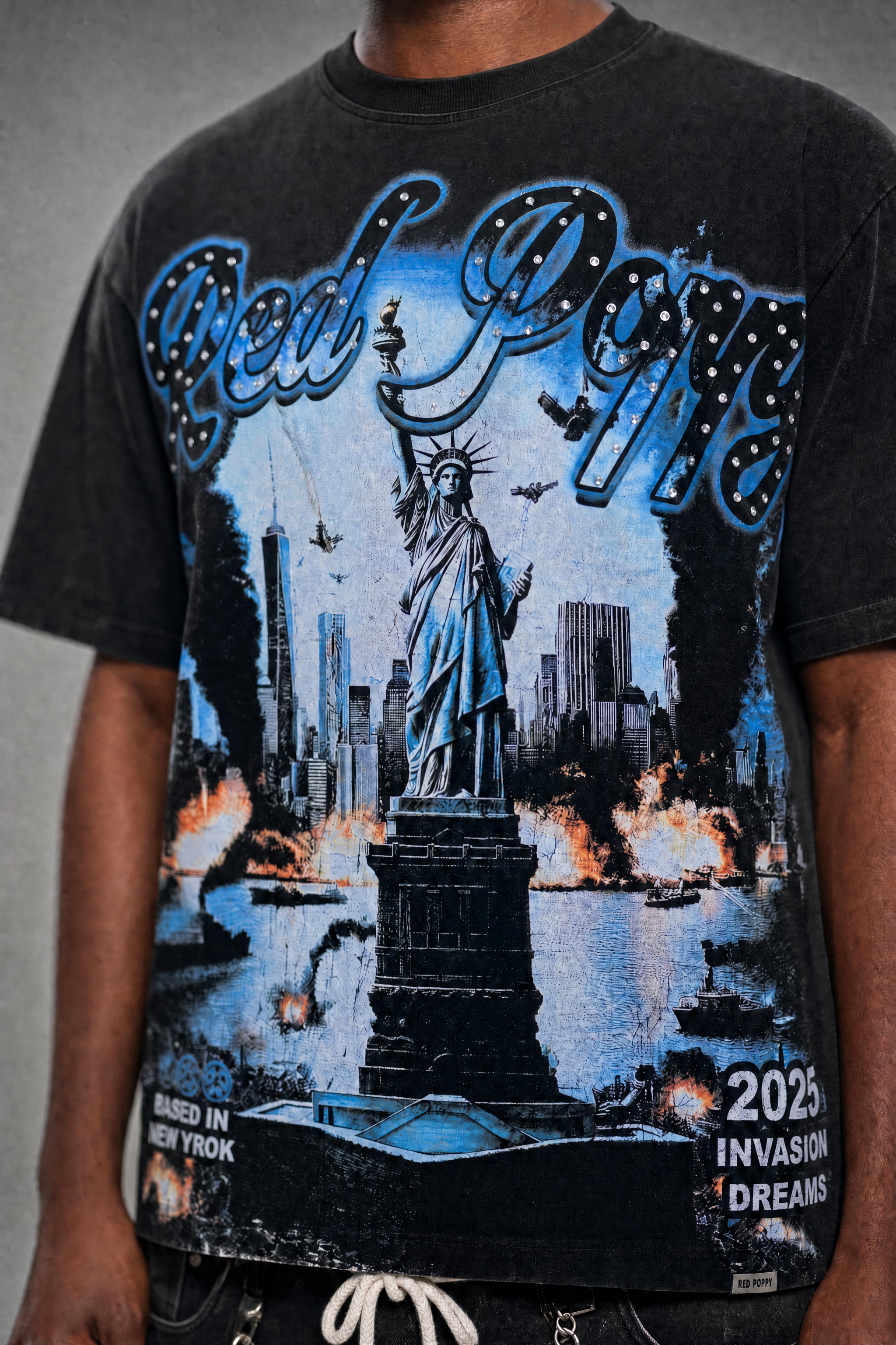 Red Poppy Cityscape Tee - Graphic