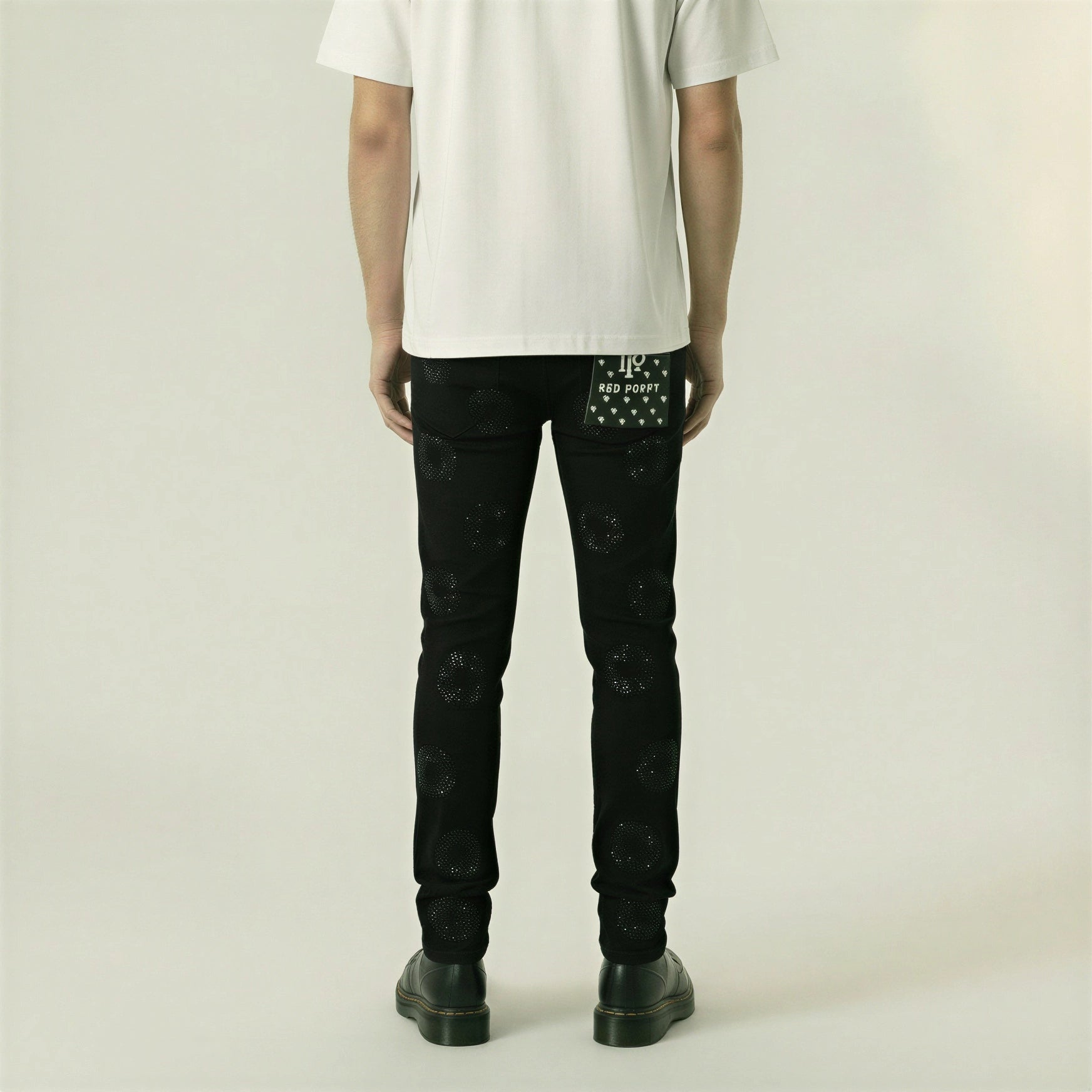 Red Poppy Floral Jeans - Embroidered